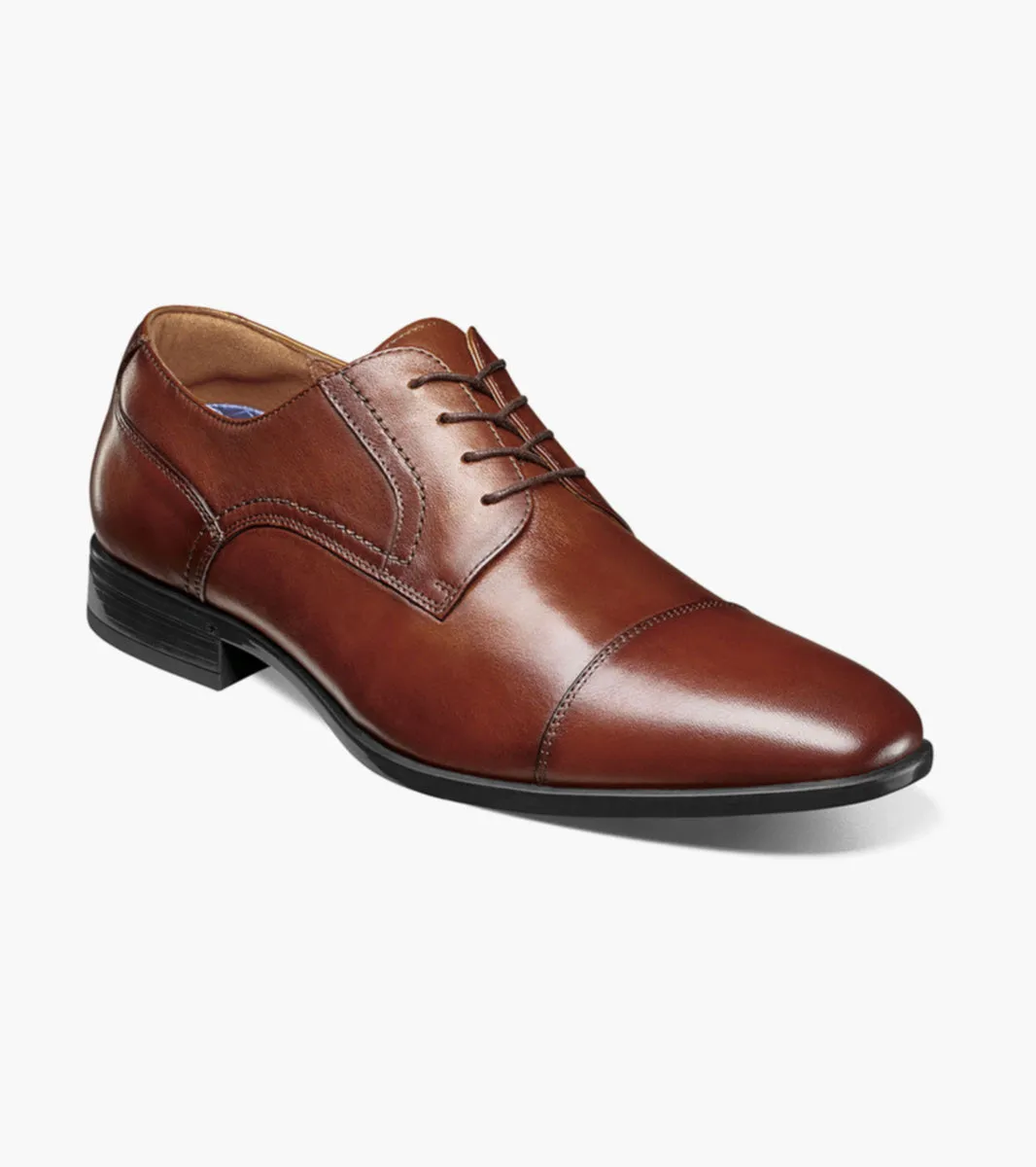 Handmade Style Zaffiro Cap Toe Oxford-Cognac | Florsheim