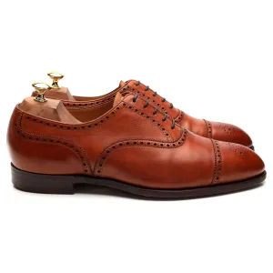 Harrods 'Disraeli' Tan Brown Leather Oxford UK 9.5 F Travel Comfort