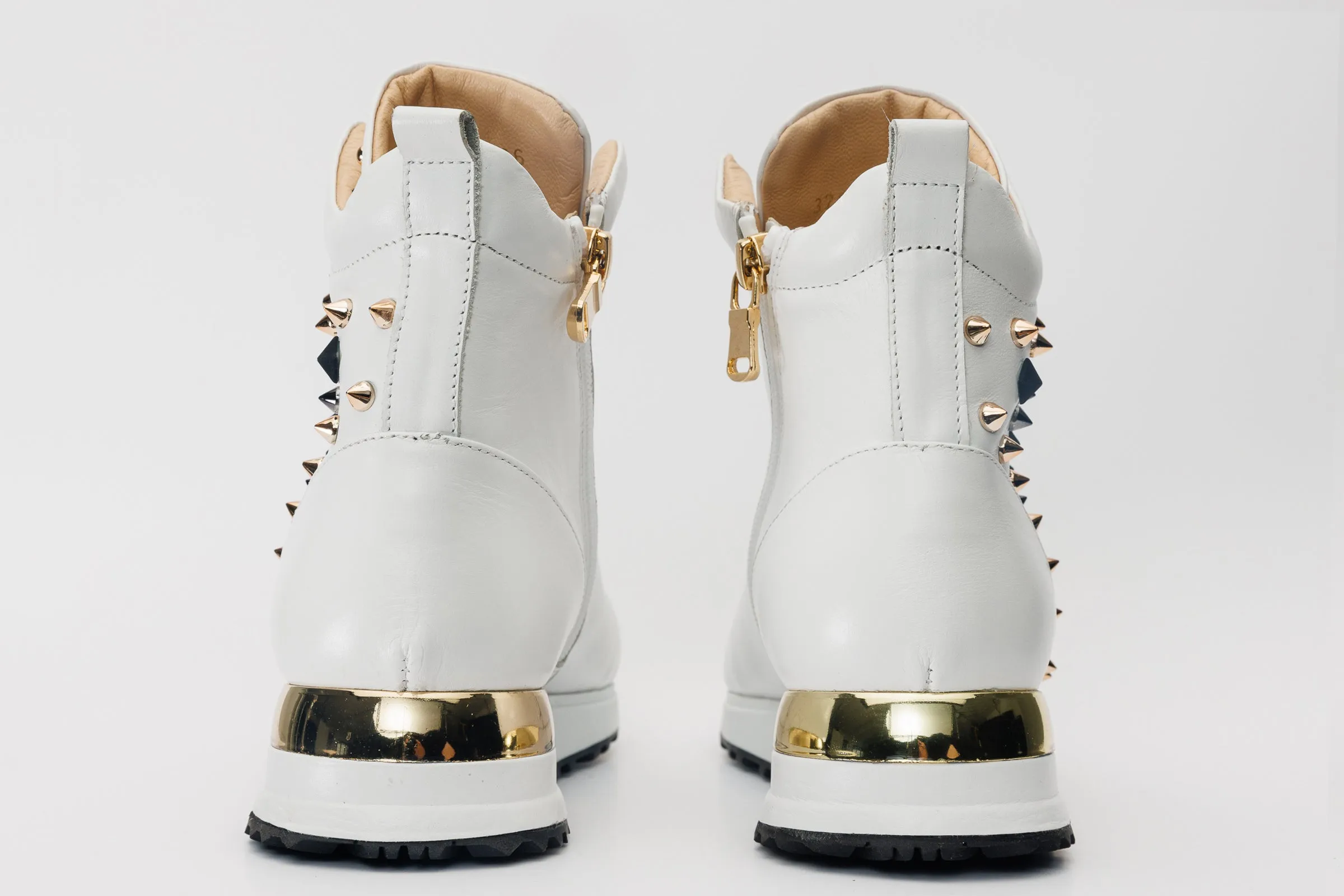 Heat-Shield The Infanta High-Top White Spike Leather Men Sneaker Limited Edition
