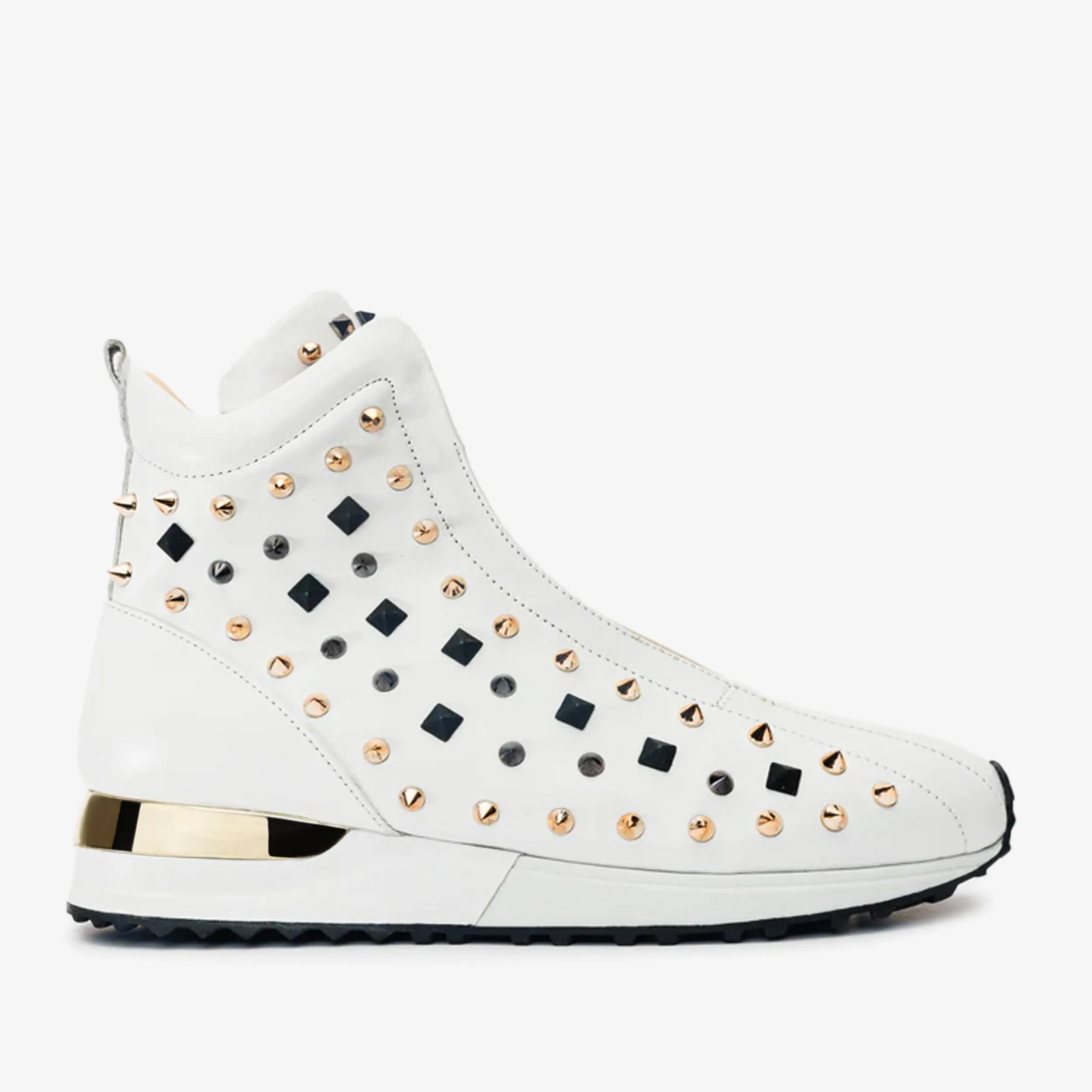 Wish Mood The Infanta High-Top White Spike Leather Men Sneaker Limited Edition