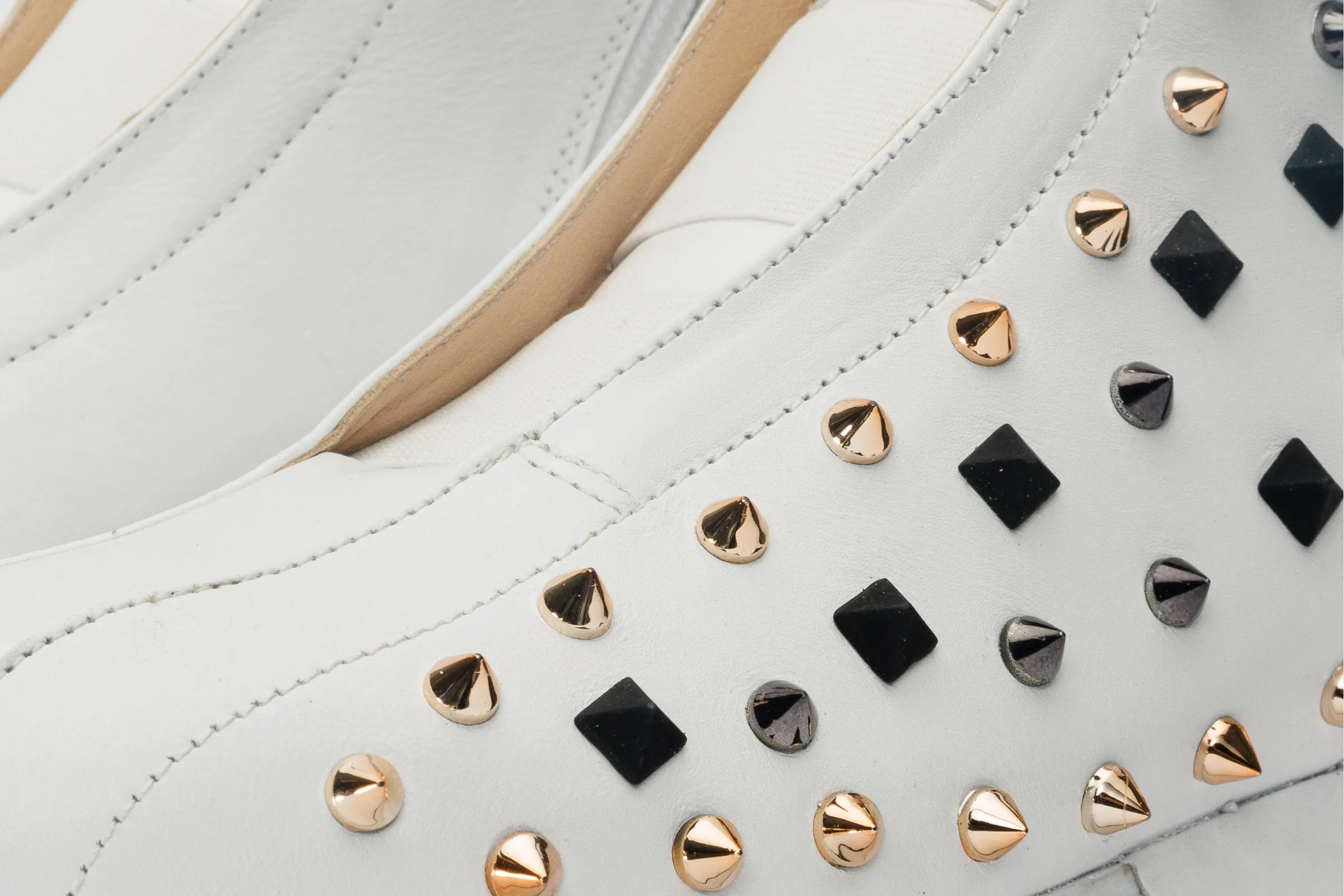 Heat-Shield The Infanta High-Top White Spike Leather Men Sneaker Limited Edition