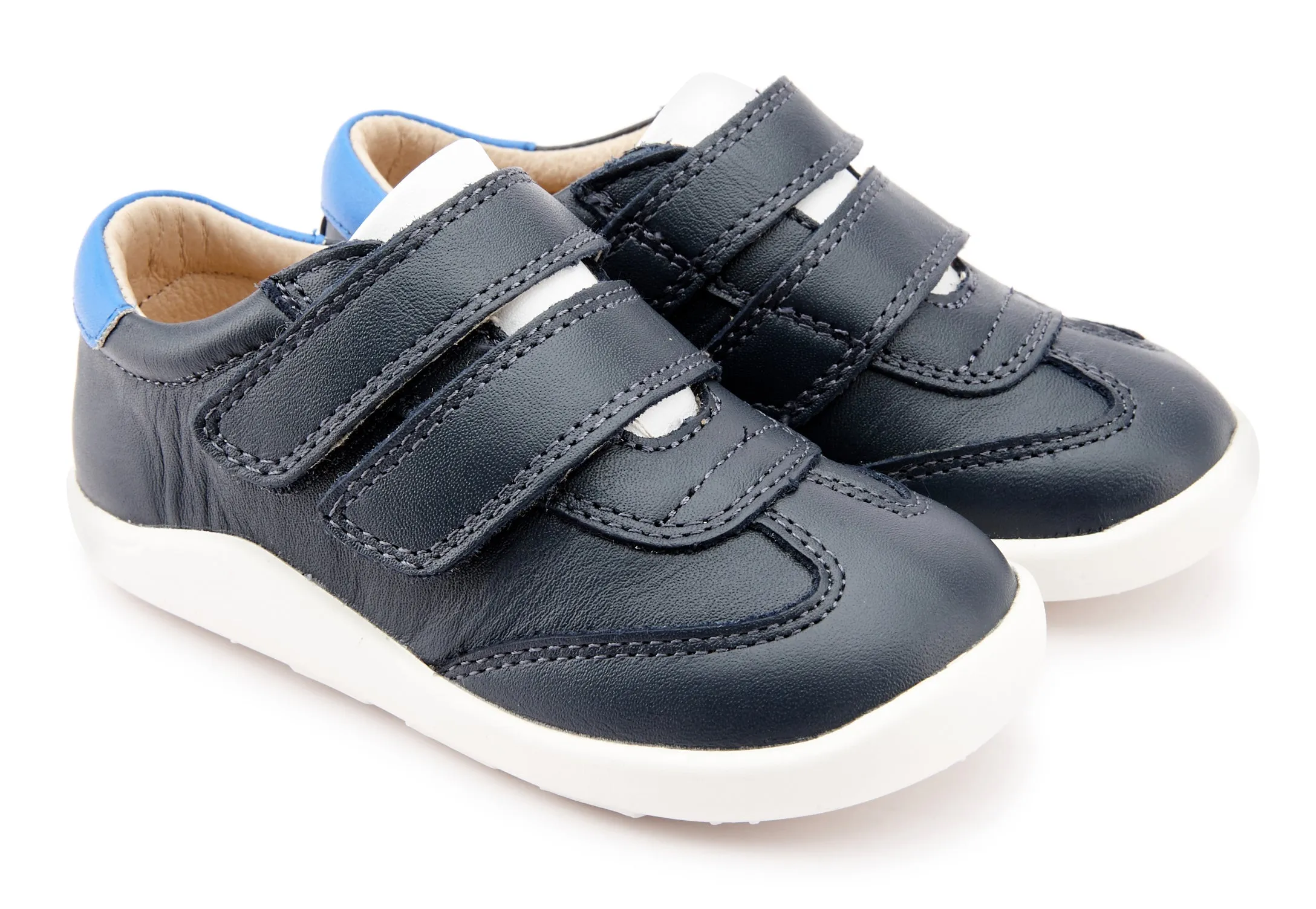 Heel Cushioning Old Soles Girl's 8012 Path Way Shoes - Navy/Snow/Neon Blue
