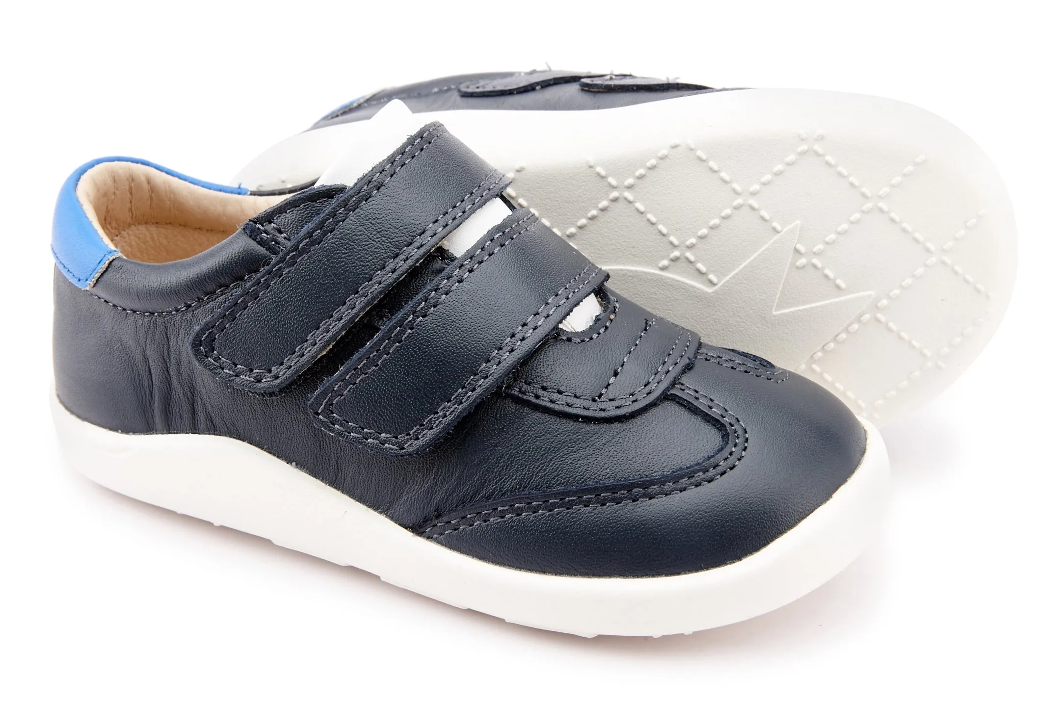 Heel Cushioning Old Soles Girl's 8012 Path Way Shoes - Navy/Snow/Neon Blue