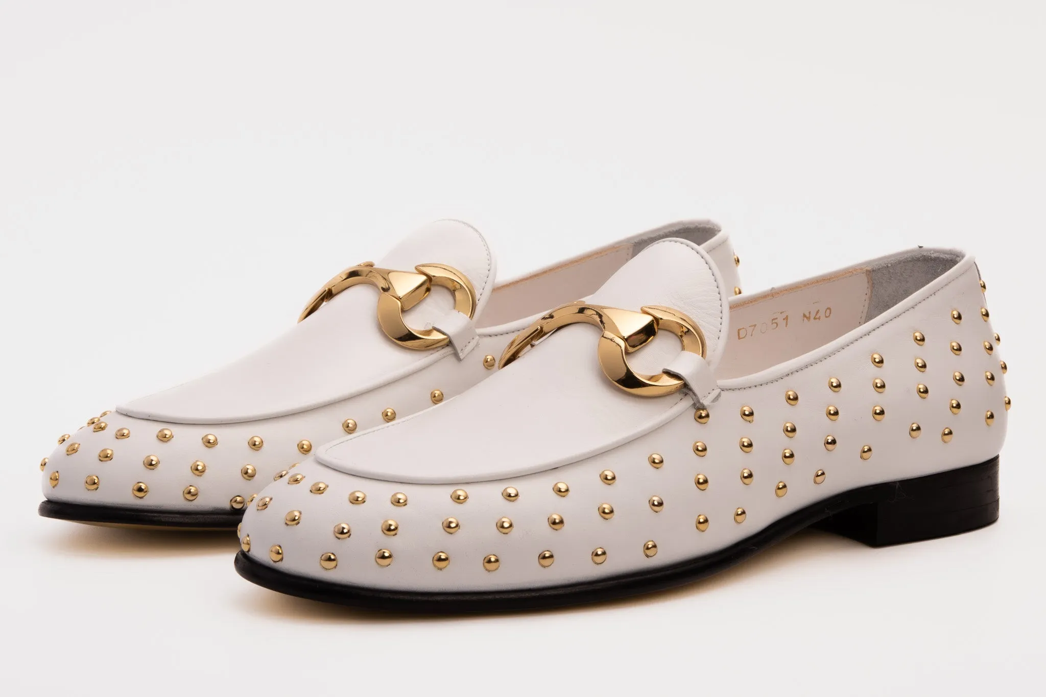 Heel-Raise The Jupiter  Shoe White Spike Leather  Bit Dress Loafer Limited Edition Men Shoe