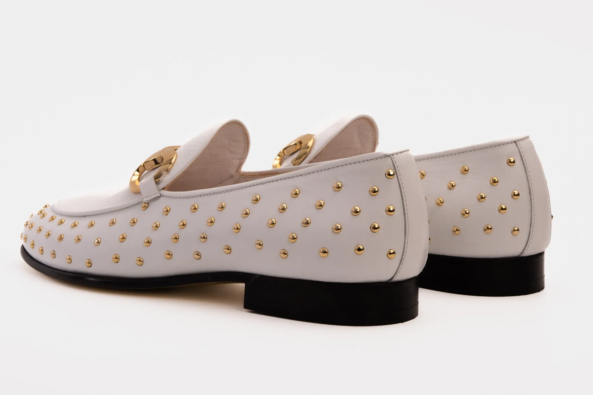 Heel-Raise The Jupiter  Shoe White Spike Leather  Bit Dress Loafer Limited Edition Men Shoe