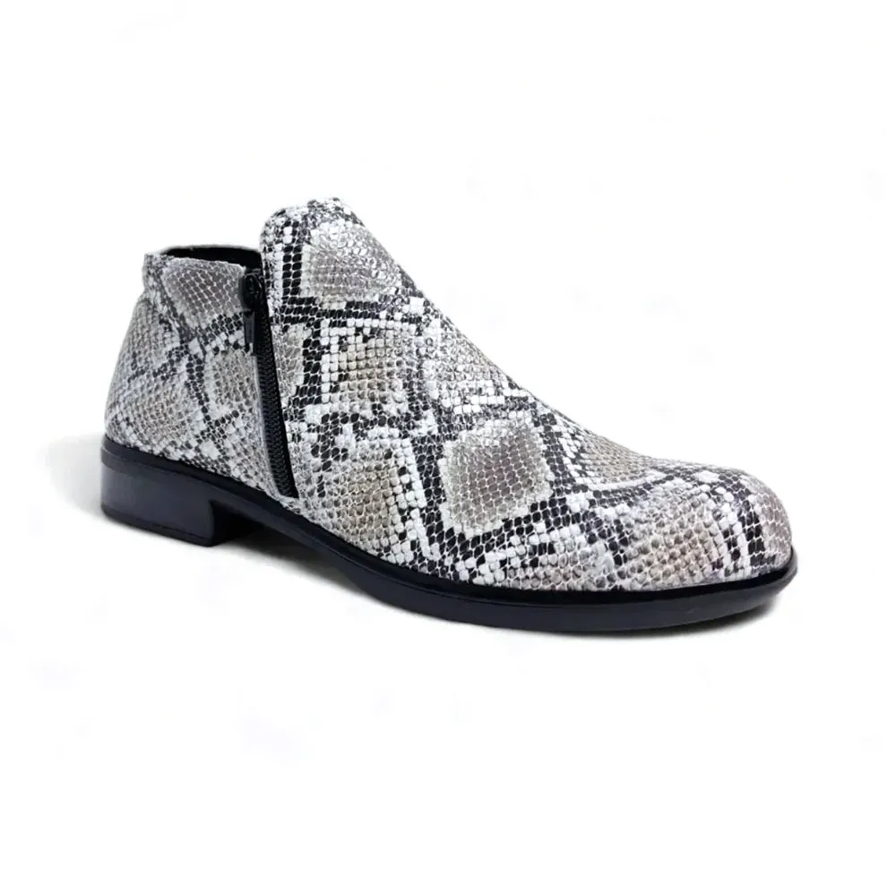 Naot Helm Bootie (26030) - Ink Leather/Midnight Blue Suede Womens Shoes Grey Cobra Leather