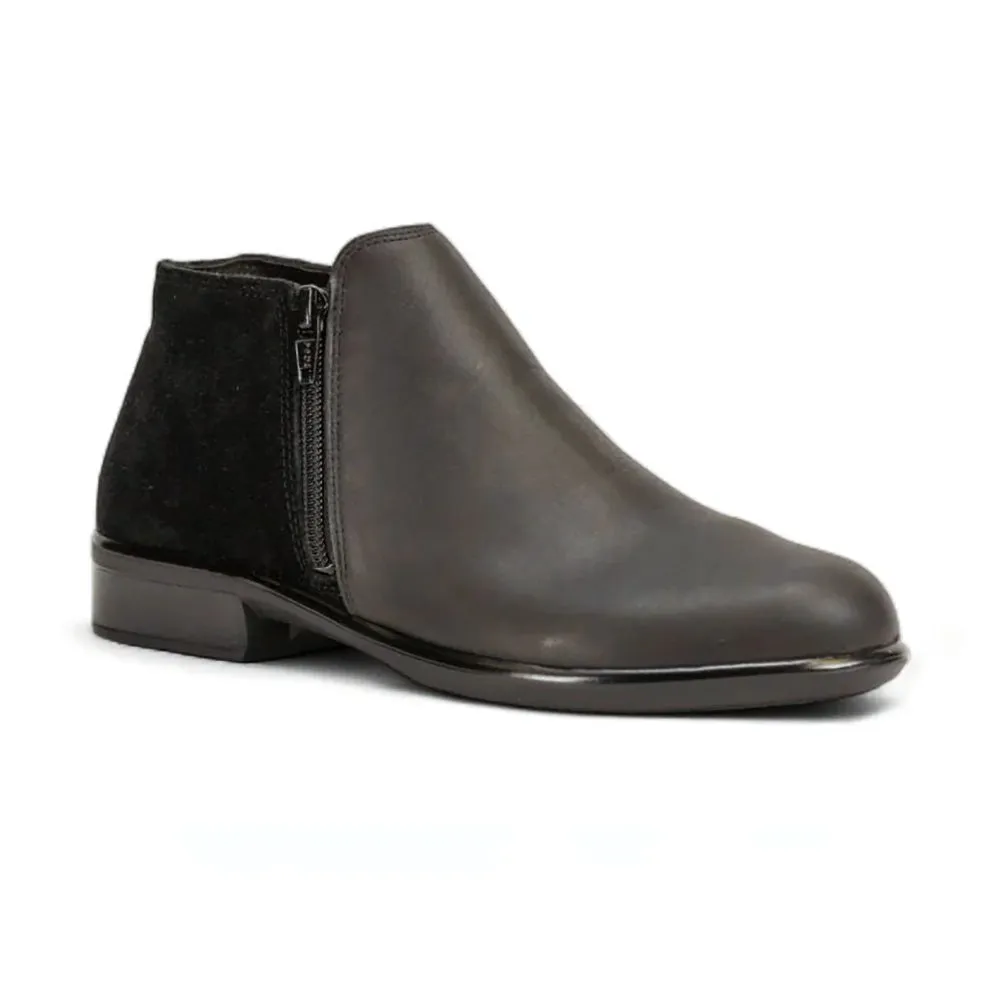 Naot Helm Bootie (26030) - Ink Leather/Midnight Blue Suede Womens Shoes Black Raven/Black Suede