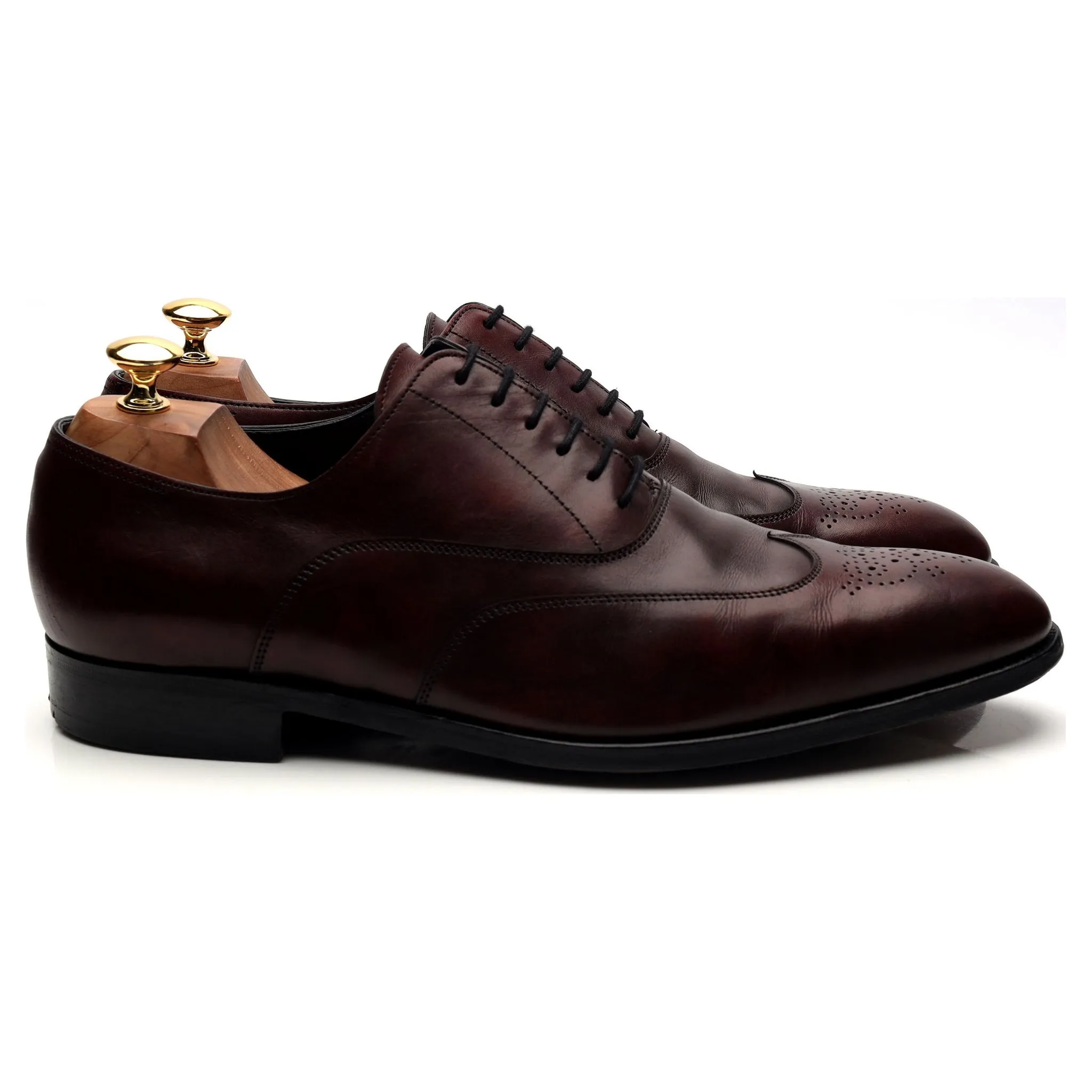 Hermes 'Hector' Burgundy Leather Oxford UK 10 E Chic Step Shoes All Day Fit