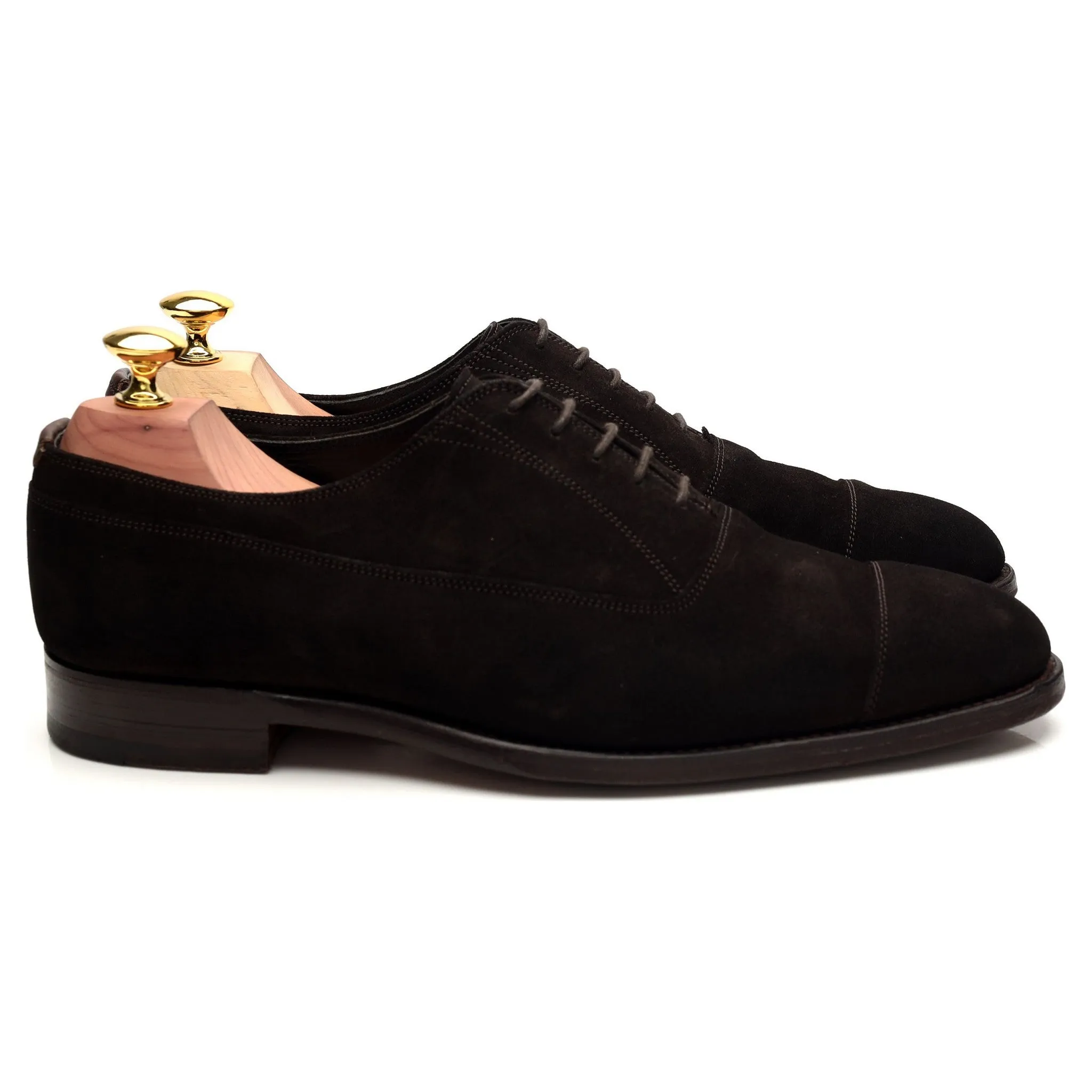 Comfortable Feel Chic Look Gieves & Hawkes Dark Brown Suede Oxford UK 7 F