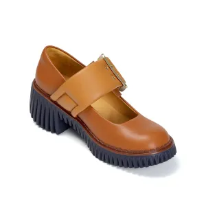 4CCCCEES PLITA JIN MARY JANE - BROWN Iconic shock absorption Sophisticated Comfort