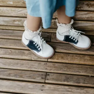 Weekend wear for kids Velcro - closure kids' shoes Albert Saddle - White/Navy
