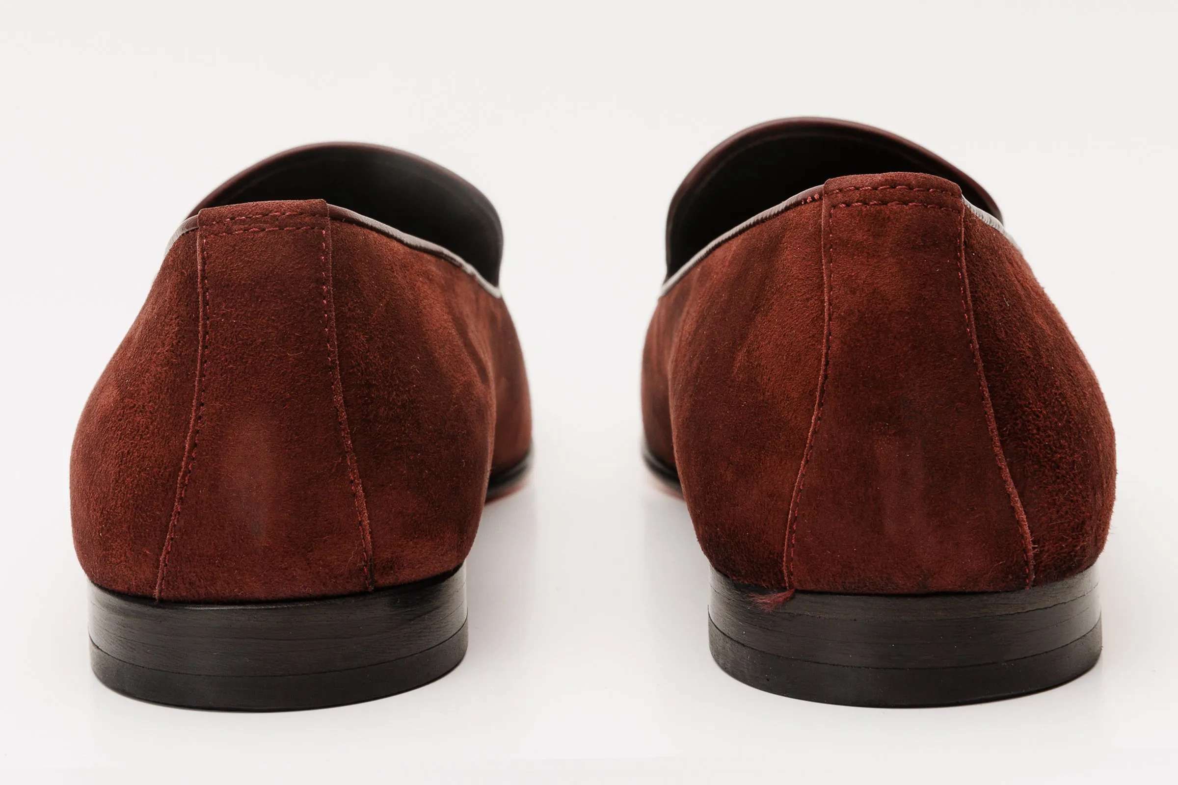 High Quality The Lazio Shoe Burgundy Suede Slip-on  Loafer Men Shoe