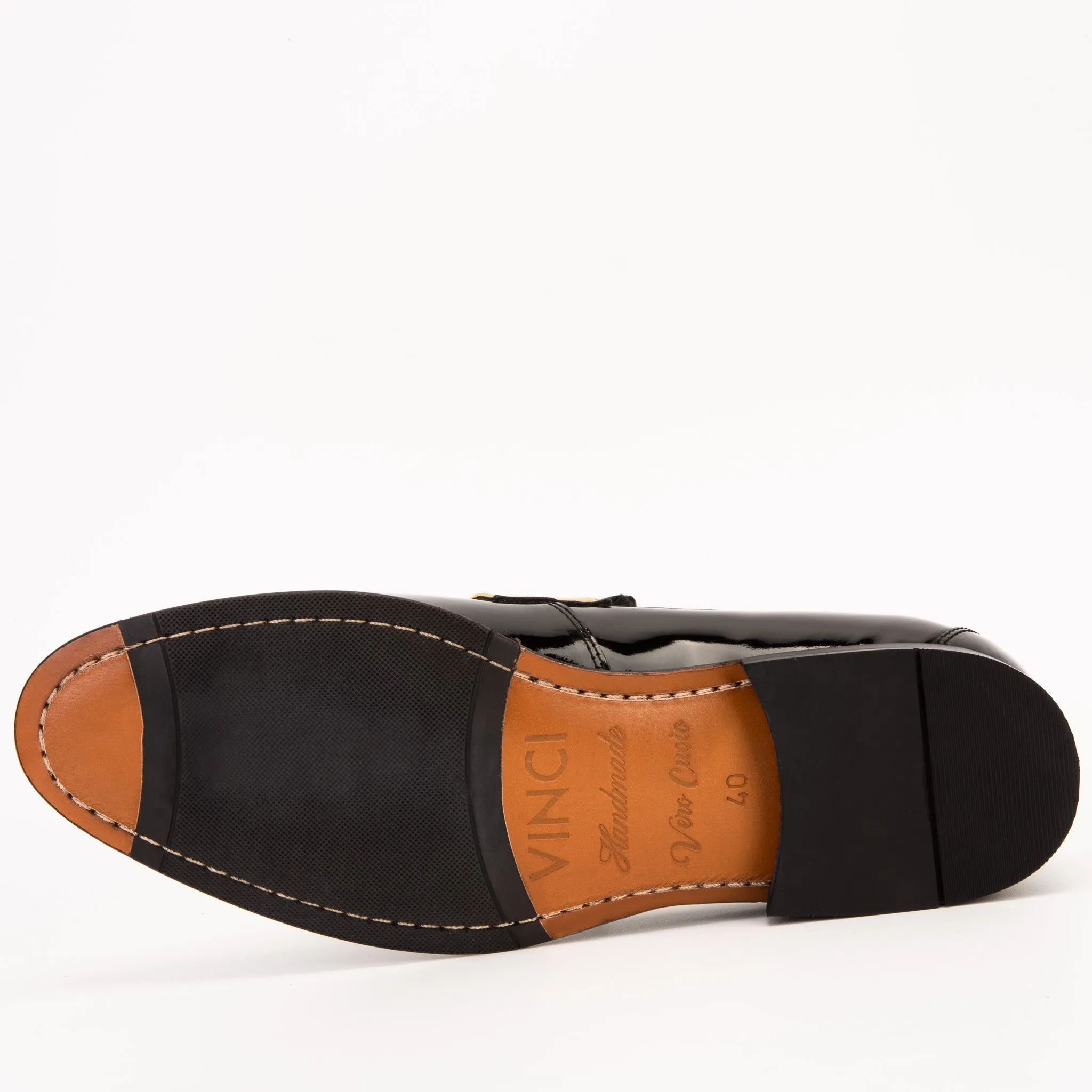 Hiking The Imperial Black & Gold Leather Men Dress Shoe