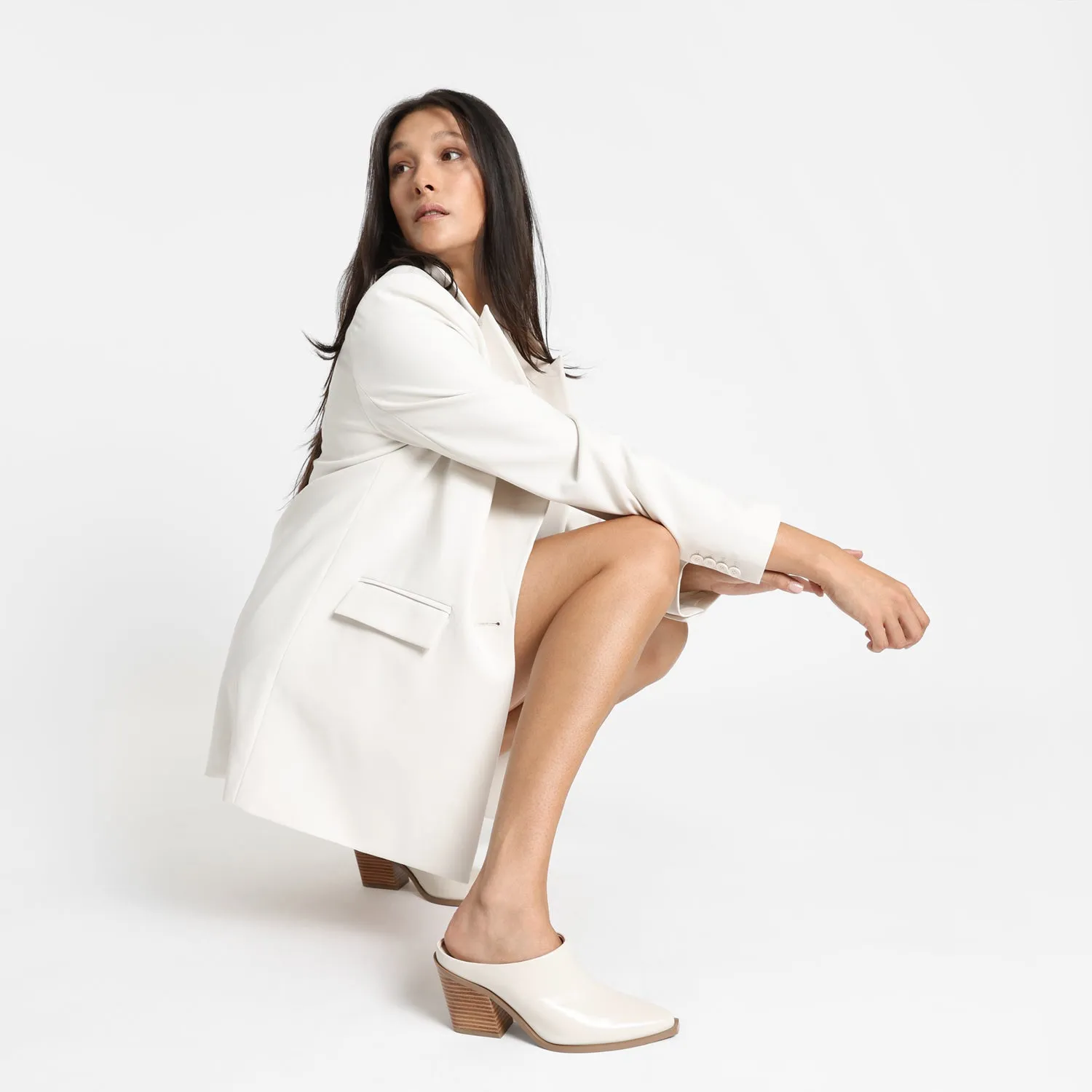 Holiday Heels Fabio Mule | Ivory oiled leather