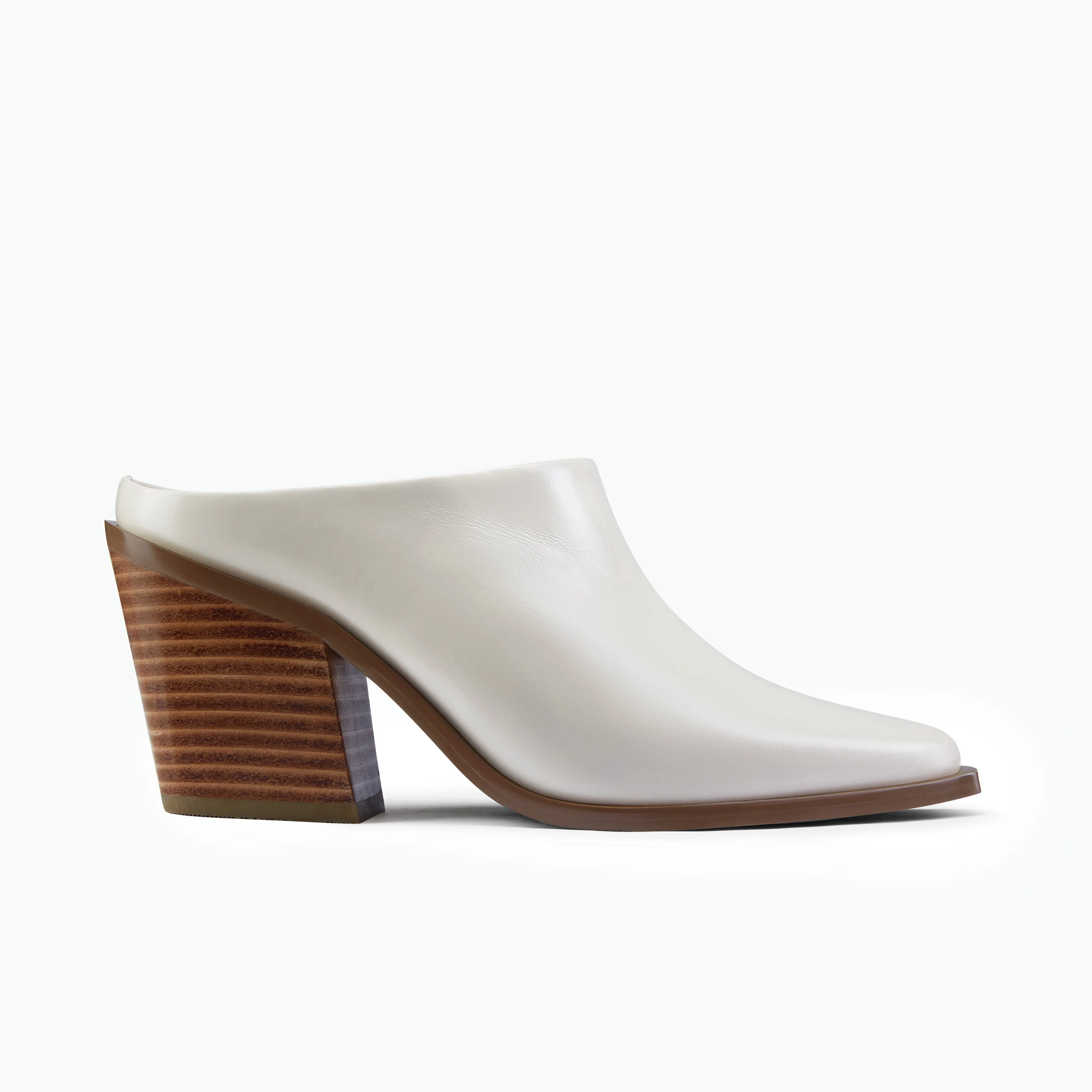 Sexy Platform Heels Fabio Mule | Ivory oiled leather