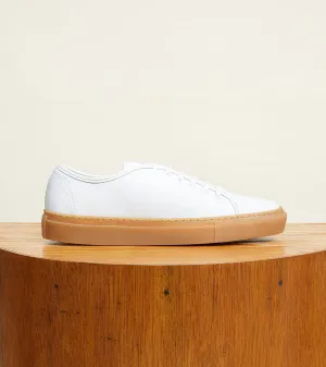 White Leather with Gum Sole