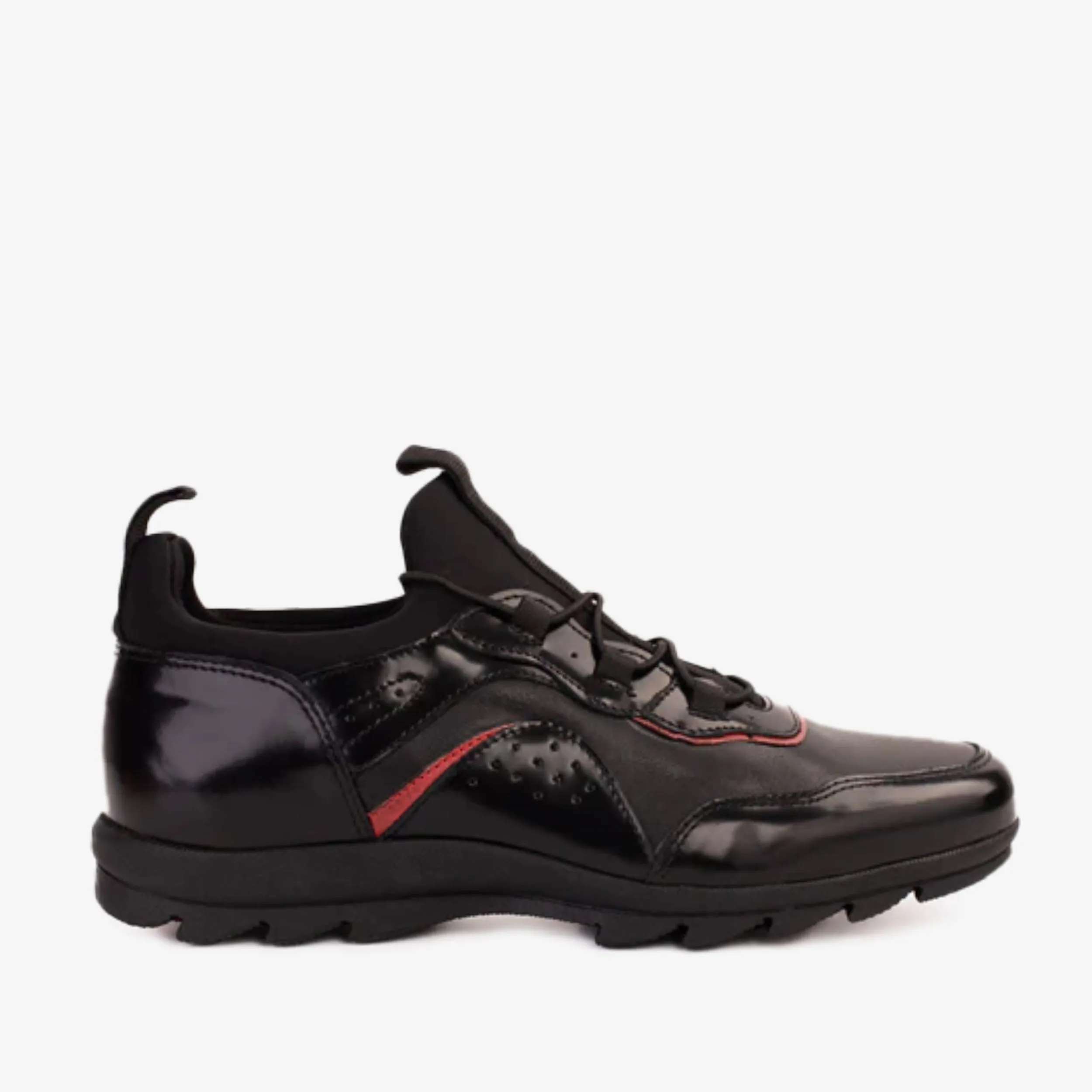 The Madrid Black & Red Leather Casual  Men Shoe Final Sale! Stylish performance