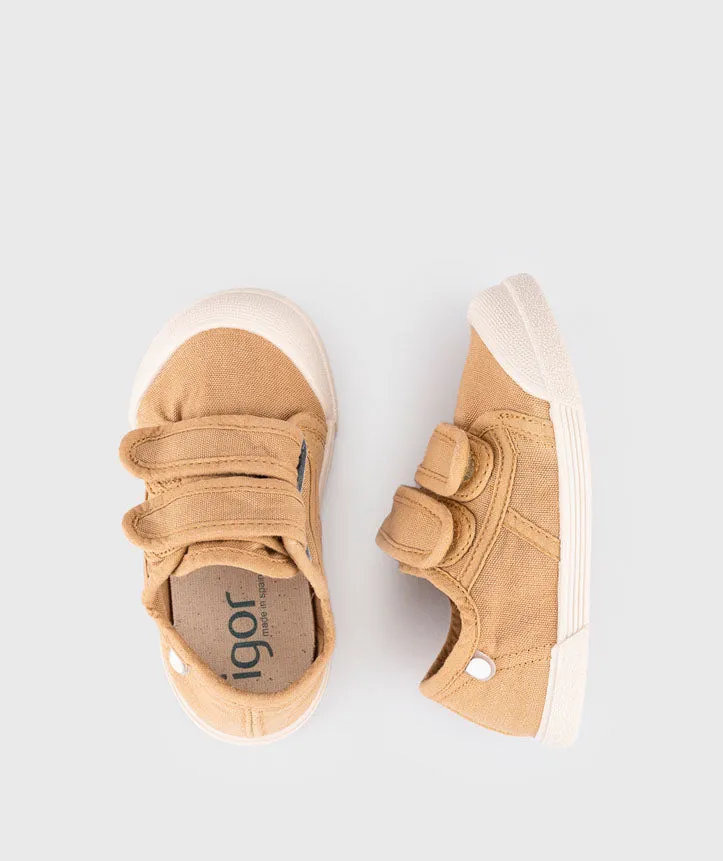 Igor Boy's and Girl's Lona V Shoes, Cereal Canvas Upper