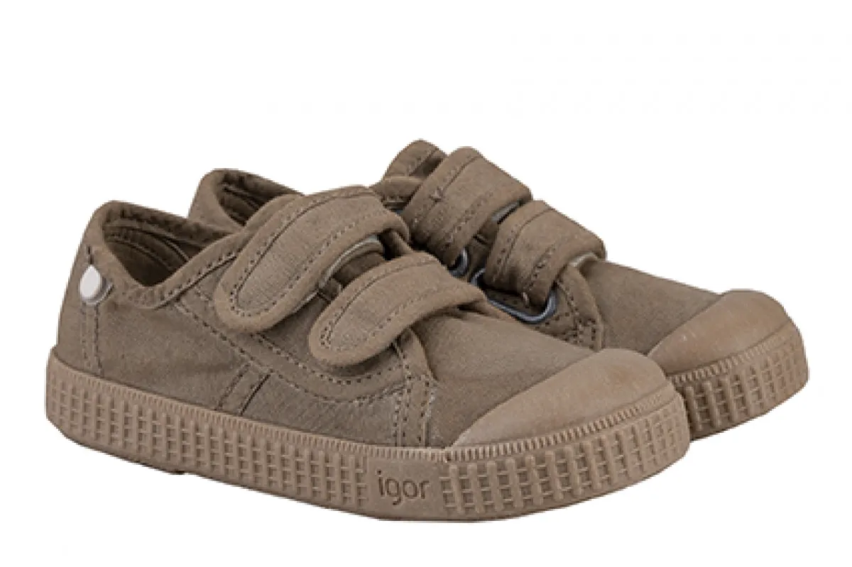 Igor Girl's and Boy's Berri V MC Shoes - Taupe Trendy Kids