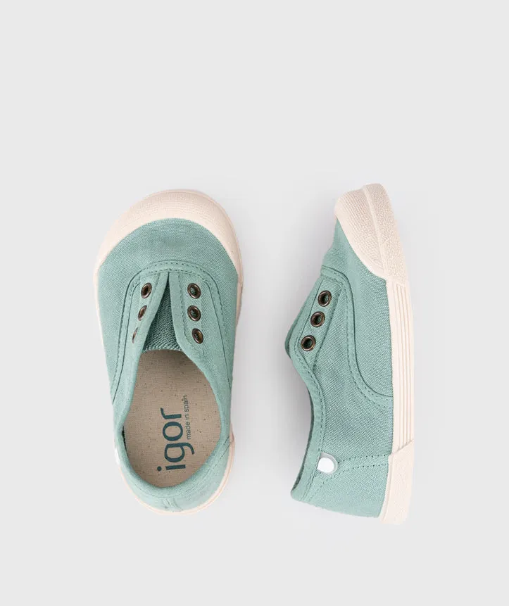 Igor Girl's Lona Laceless Shoes - Matcha Playful Kids