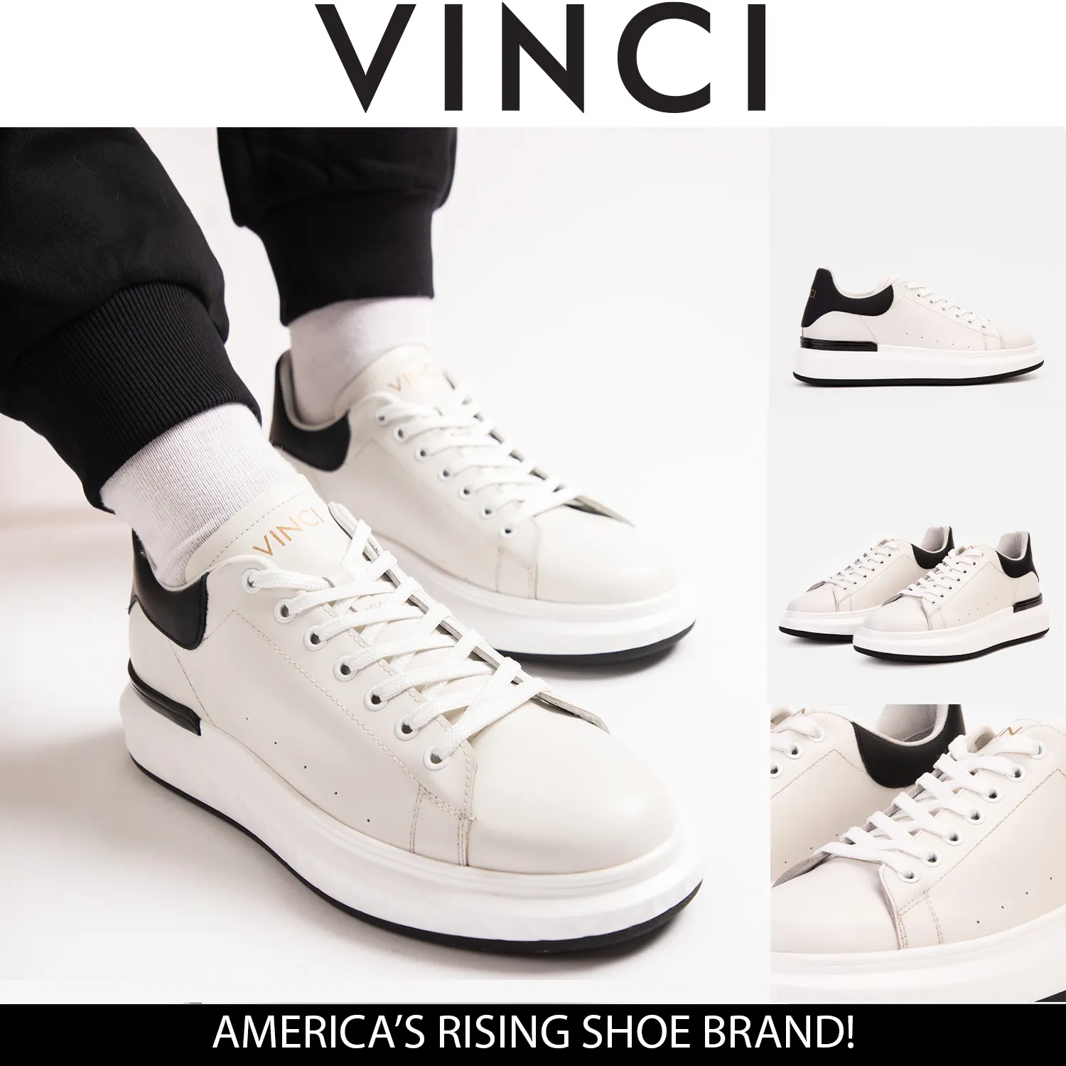 Insole-Tech The Linq White Leather Men Sneaker