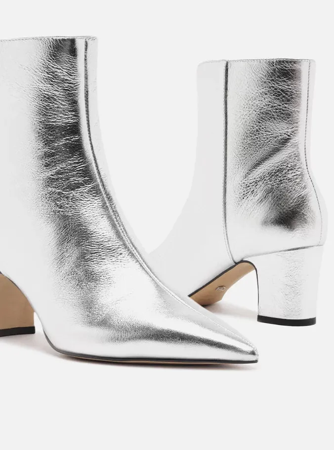 Jemma Leather Block Boot Transparent Heels