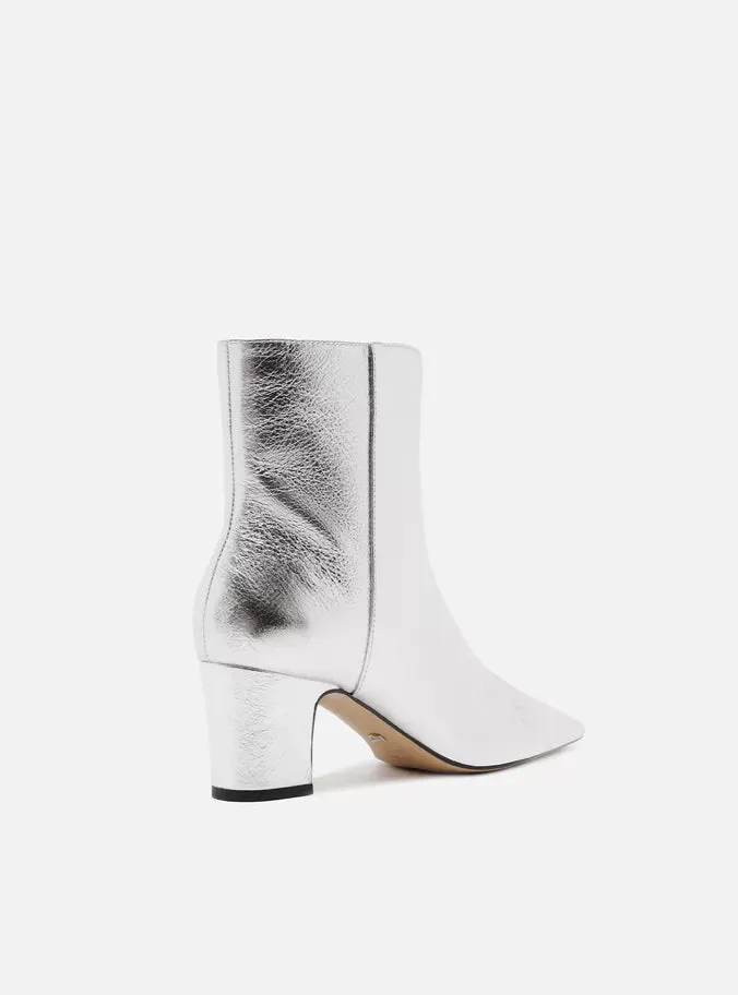 Jemma Leather Block Boot Transparent Heels