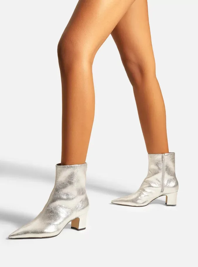 Jemma Leather Block Boot Transparent Heels