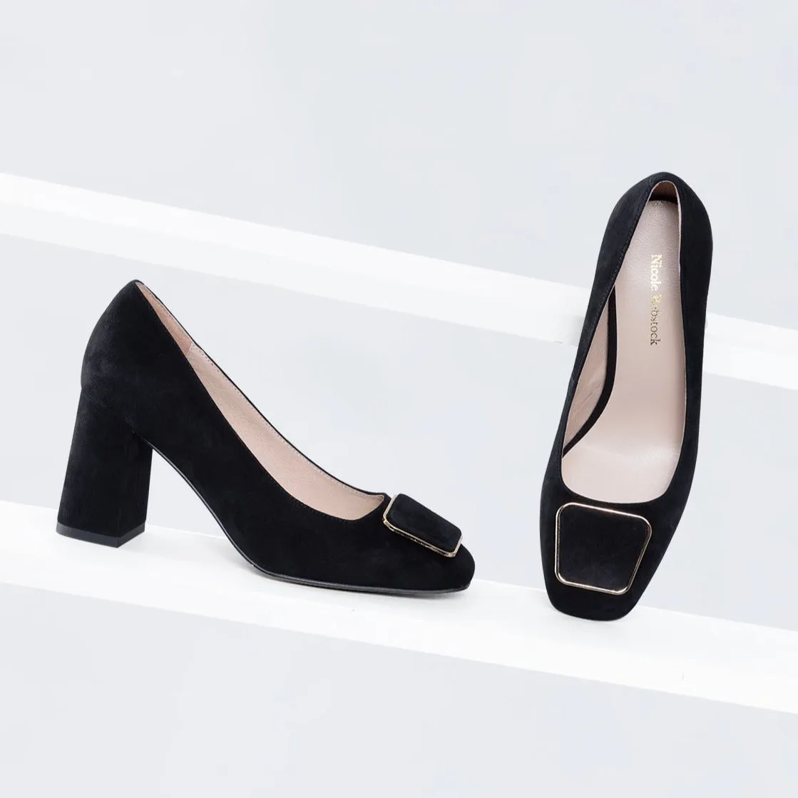Julia Pump Heel | Black suede Bridal Wedding Heels Travel Heels