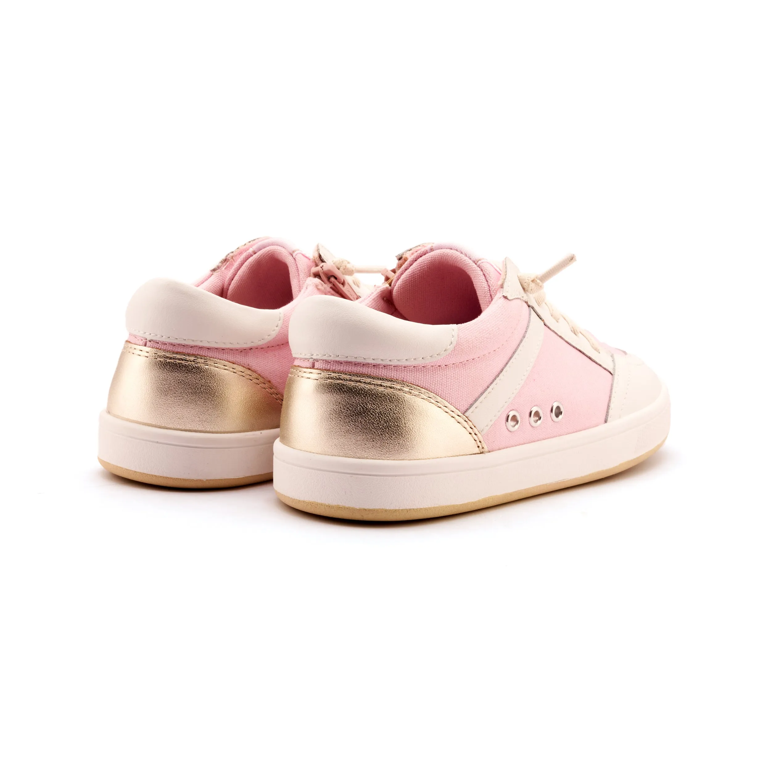 Junior Shoes Old Soles Girl's Jet Casual Shoes - Light Pink Canvas / Snow / Gold