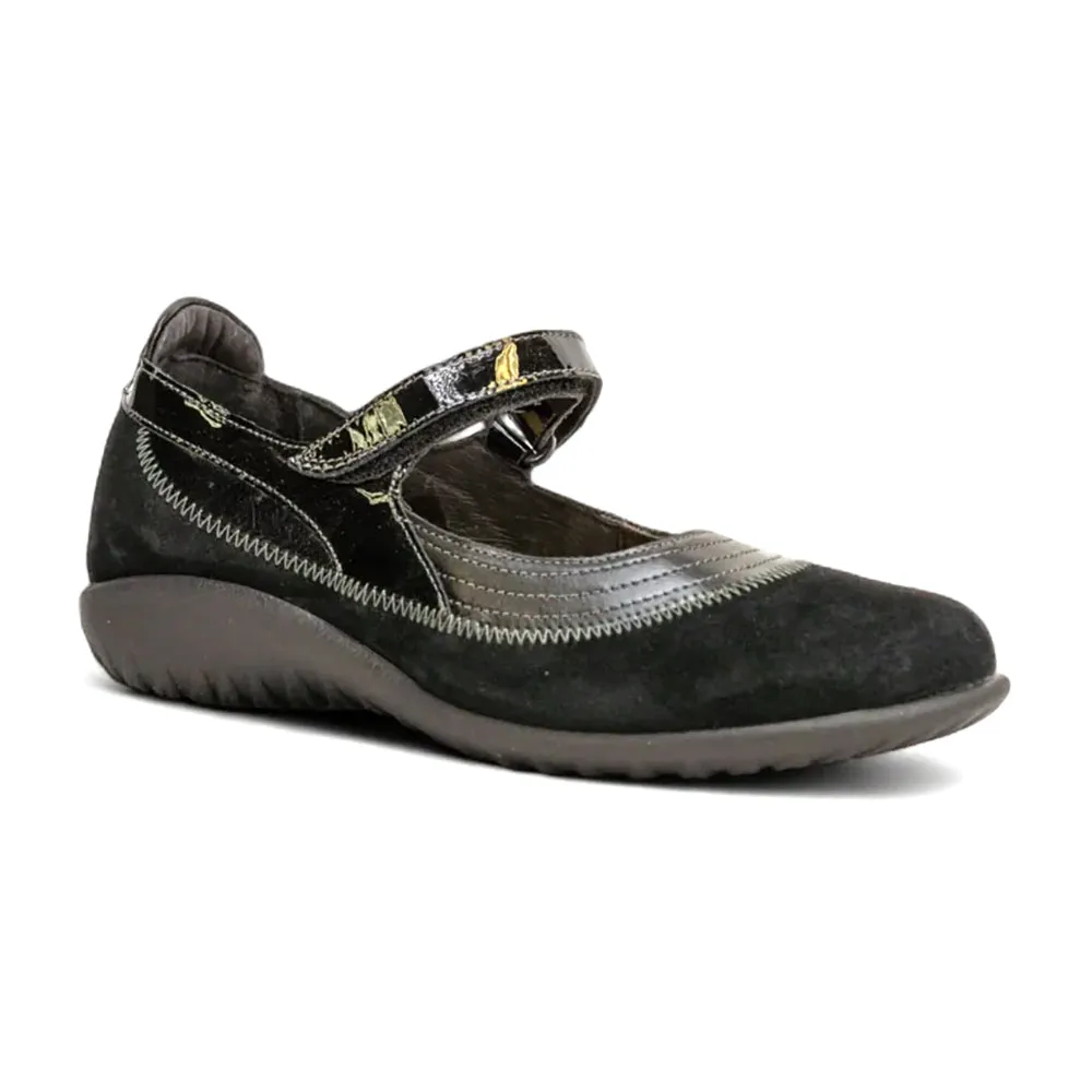 Naot Kirei (11042) - Black Madras Leather/Black Suede Womens Shoes Black Madras Leather/Black Suede/Black Patent Leather
