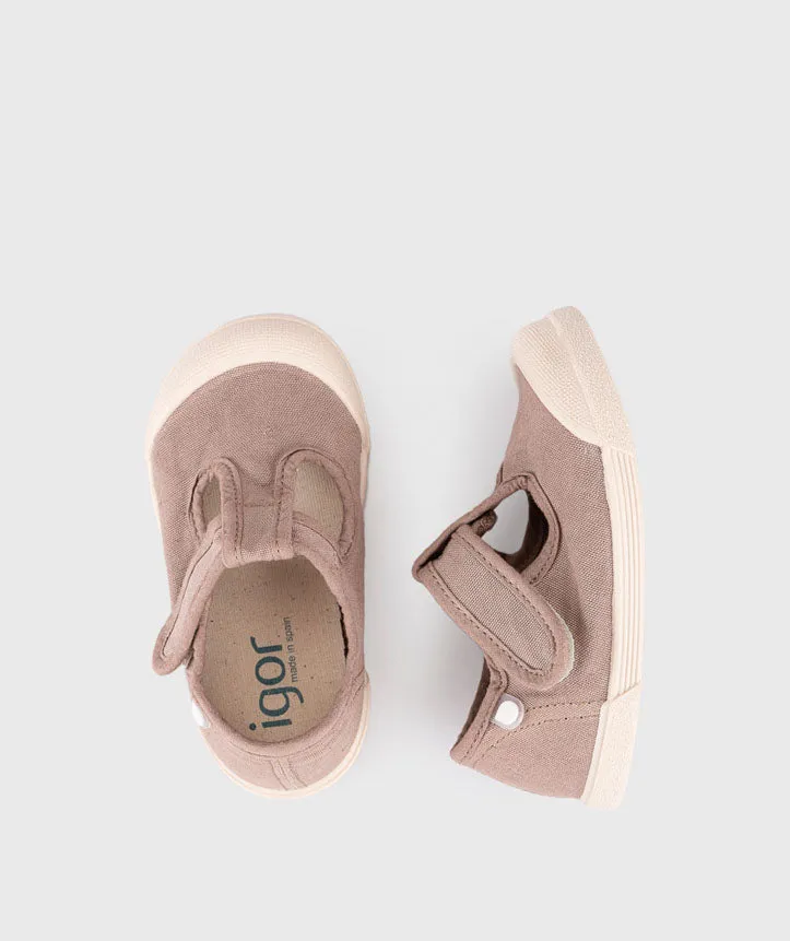 Label Details Igor Boy's and Girl's Lona Pepito Shoes, Cacao