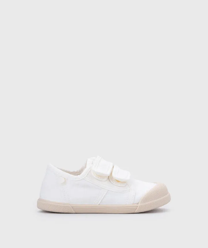 Lace Details Igor Boy's and Girl's Lona V Shoes, Blanco