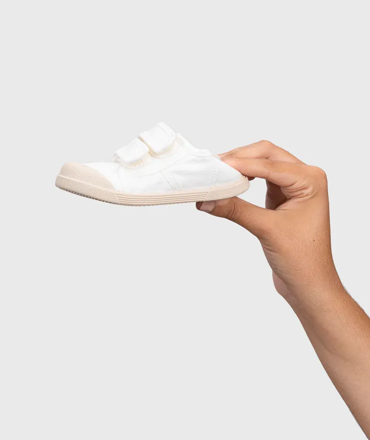 Lace Details Igor Boy's and Girl's Lona V Shoes, Blanco