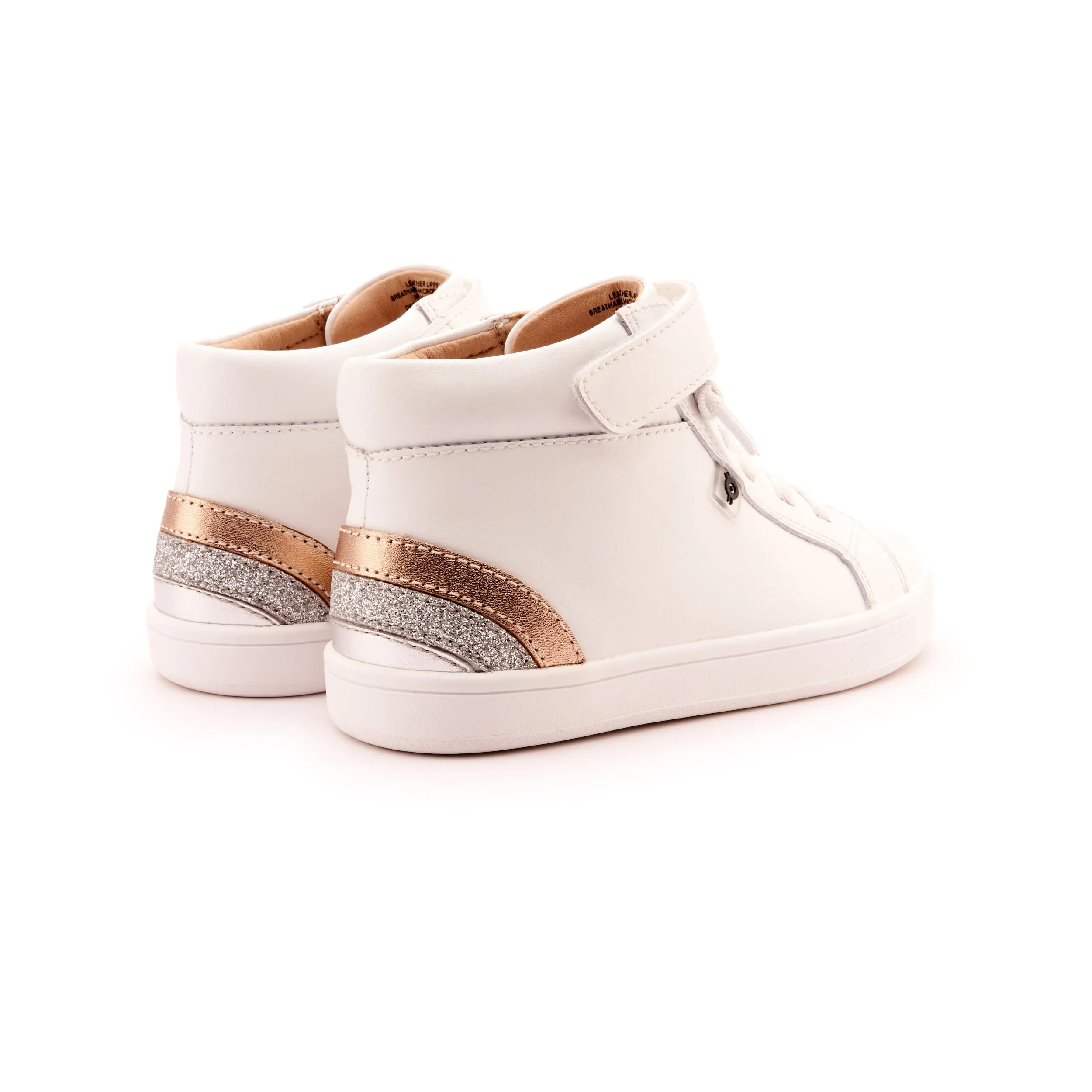 Lace Details Old Soles Girl's and Boy's 1011 Sneaksta Rainbow Casual Shoes - Snow / Copper / Glam Argent
