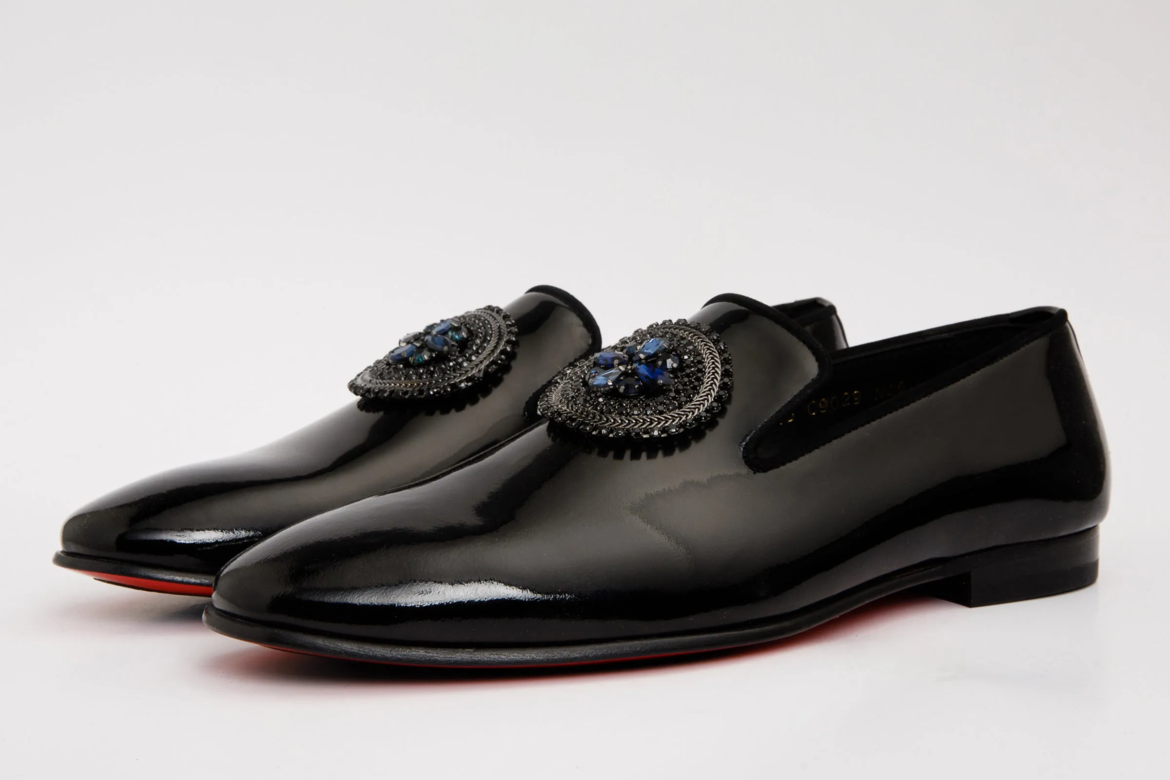 Lace-up The Pombe Black Patent Leather Dress Slip-on Loafer Men  Shoe