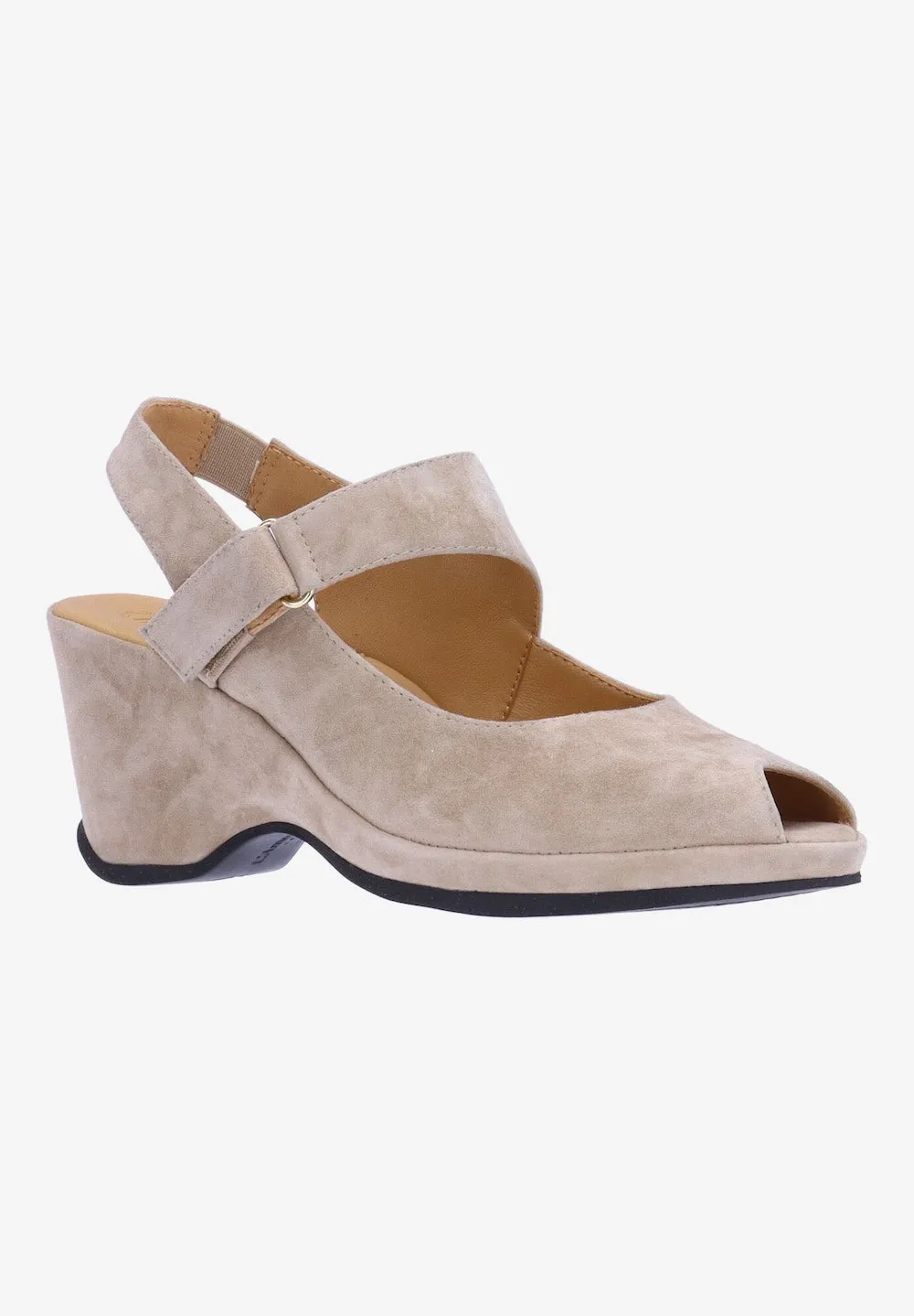 L'AMOUR DES PIEDS ONELLA - TAUPE SUEDE Slip-Resistant Sole
