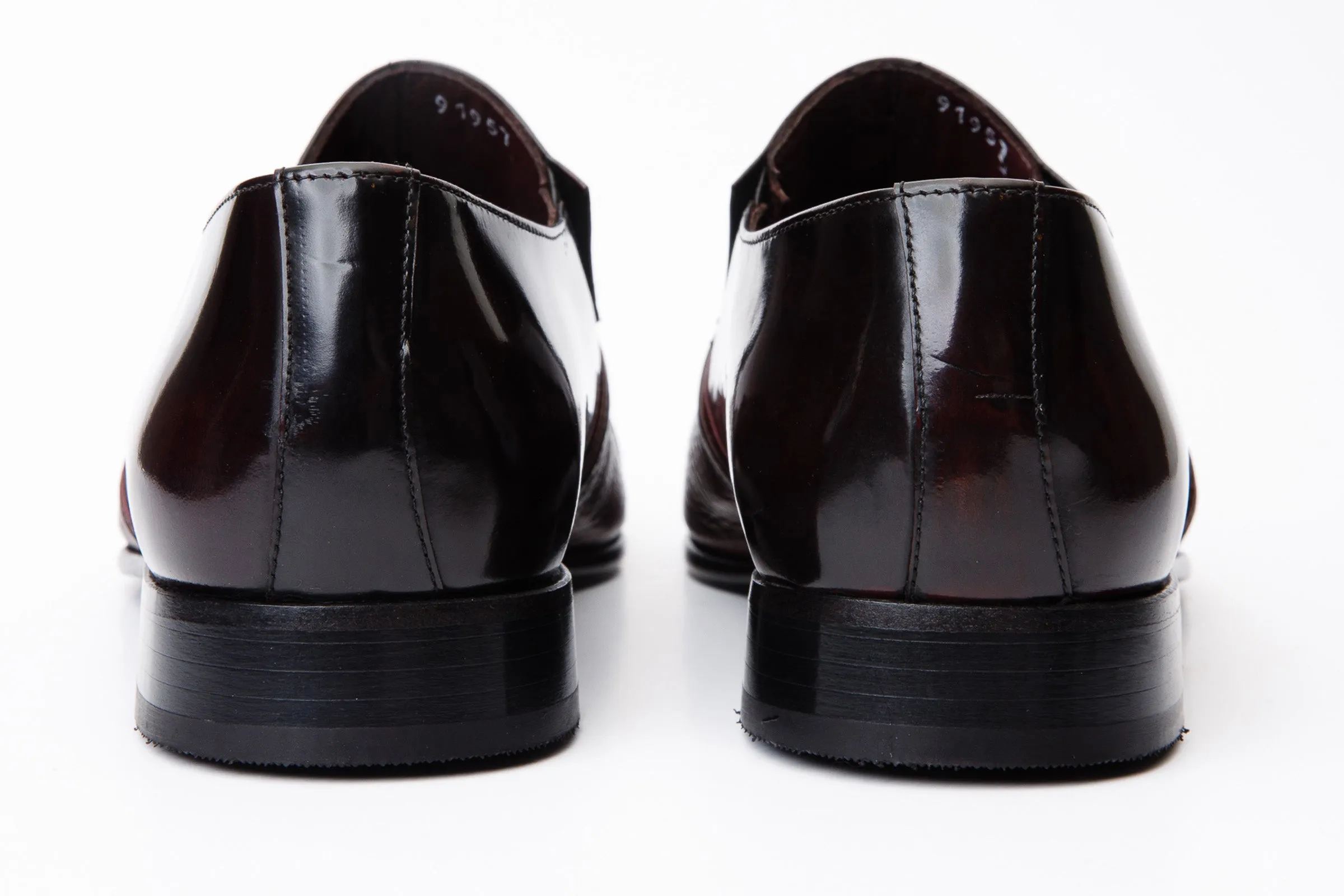 Layered The Everest Burgundy & Burneshed Leather Cap Toe Dress Loafer Men Shoe