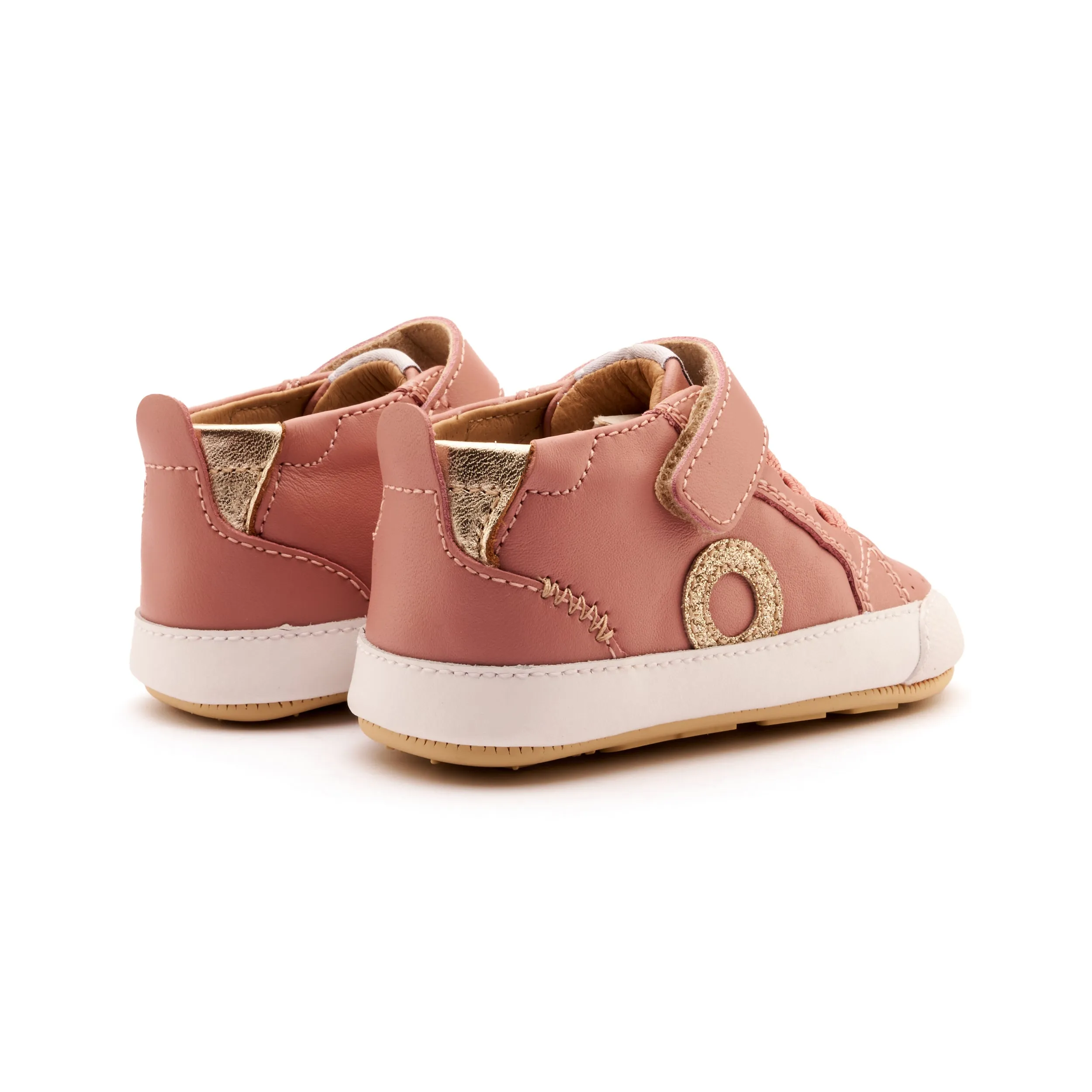 Leather Trim Old Soles Girl's Baby Zig Casual Shoes - Kiss / Gold / Glam Gold