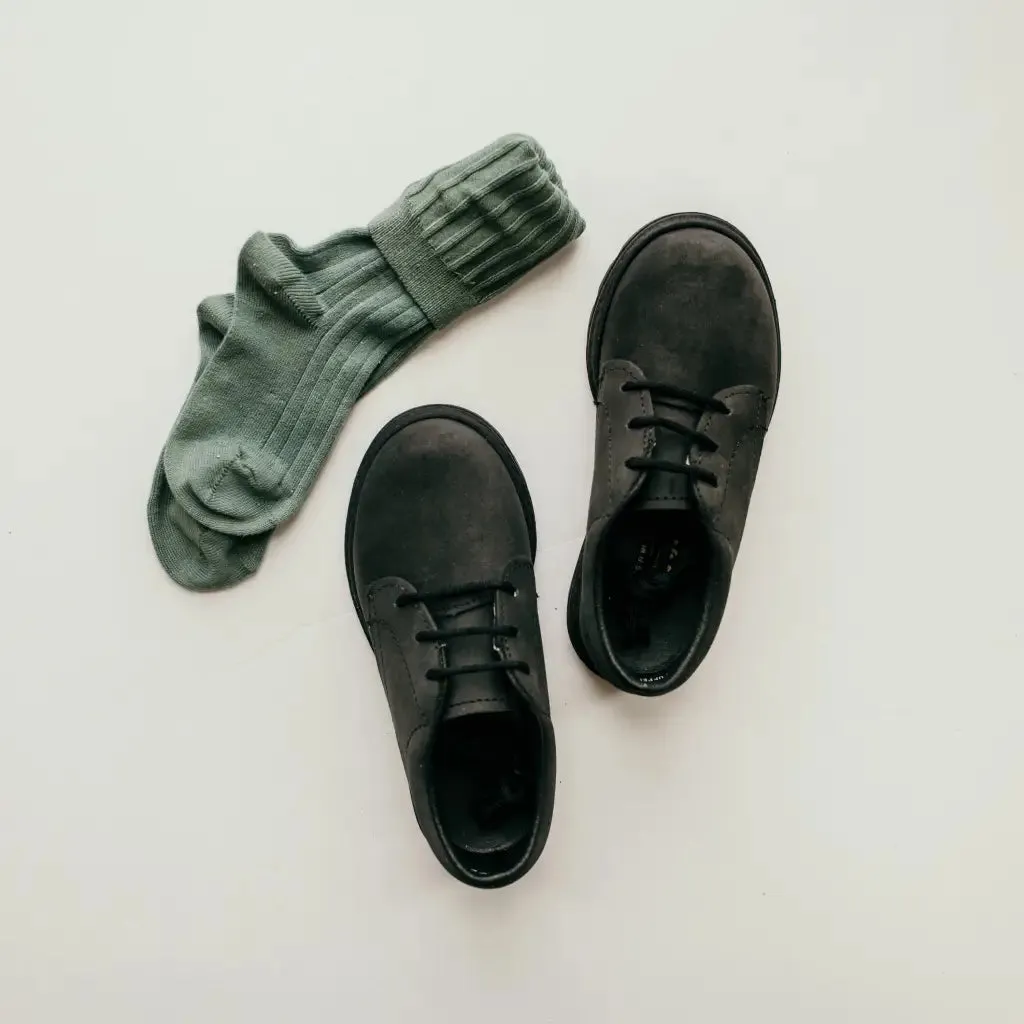 Leather Upper Clint Oxford - Black Nubuck