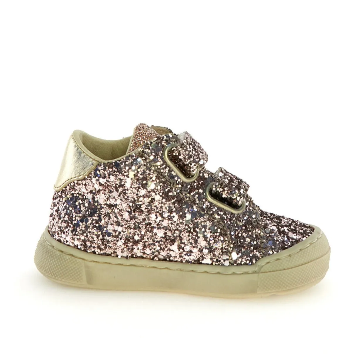 Leather Upper Falcotto Girl's Palom Vl Casual Shoes - Nude/Platinum