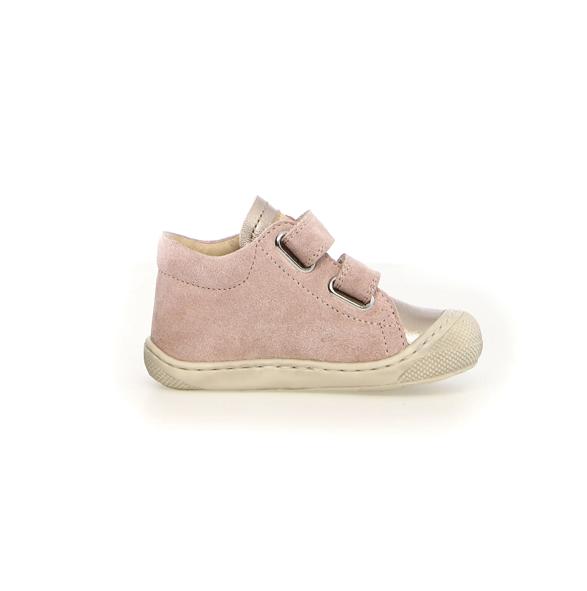 Leather Upper Naturino Kolde Vl Girl's Casual Shoes - Cipria/Platinum