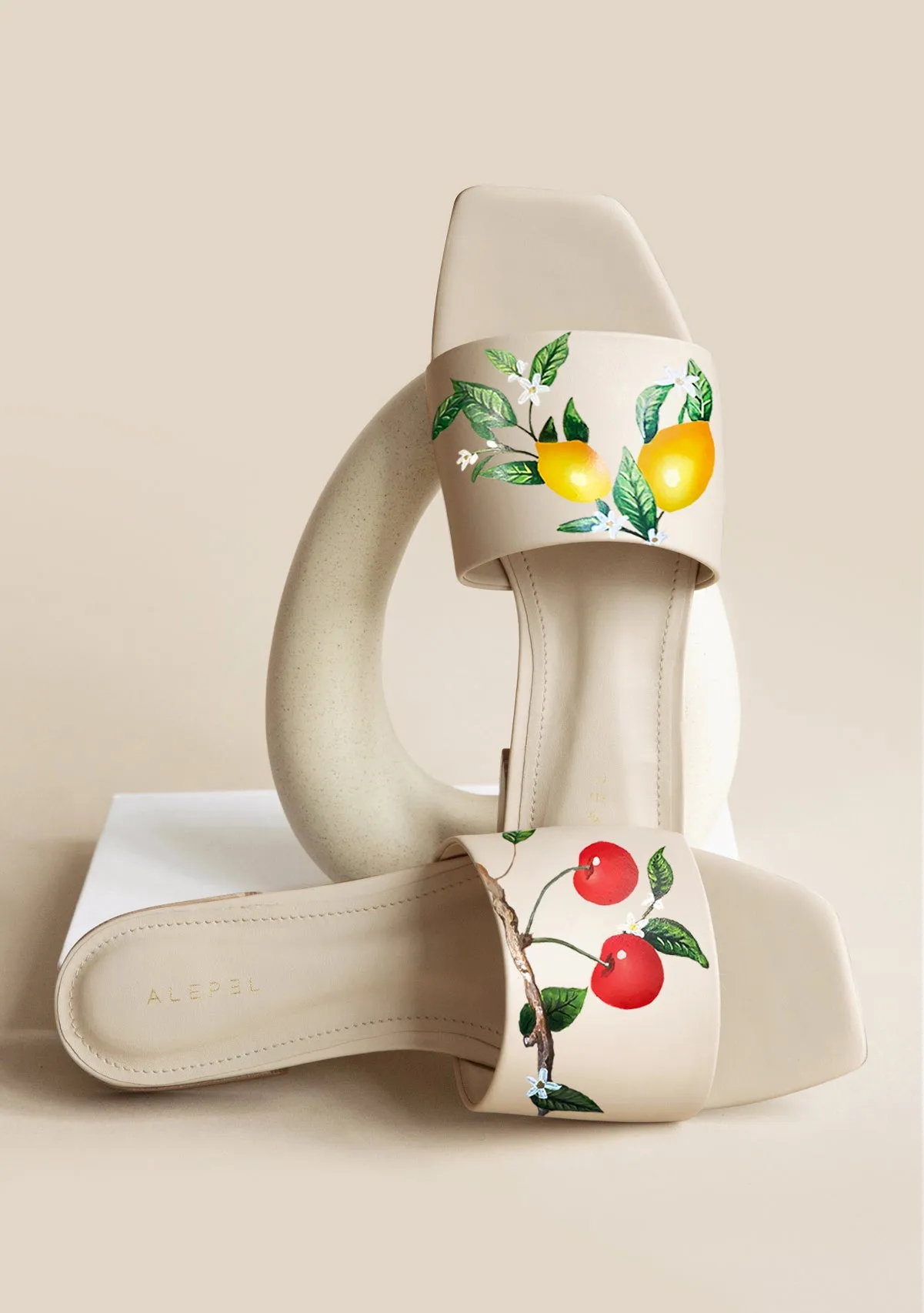 Lemon Cherry Beige Square Quick Lock Strap