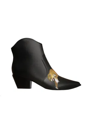 Comfy Step Leopard Black Cowboy Boot