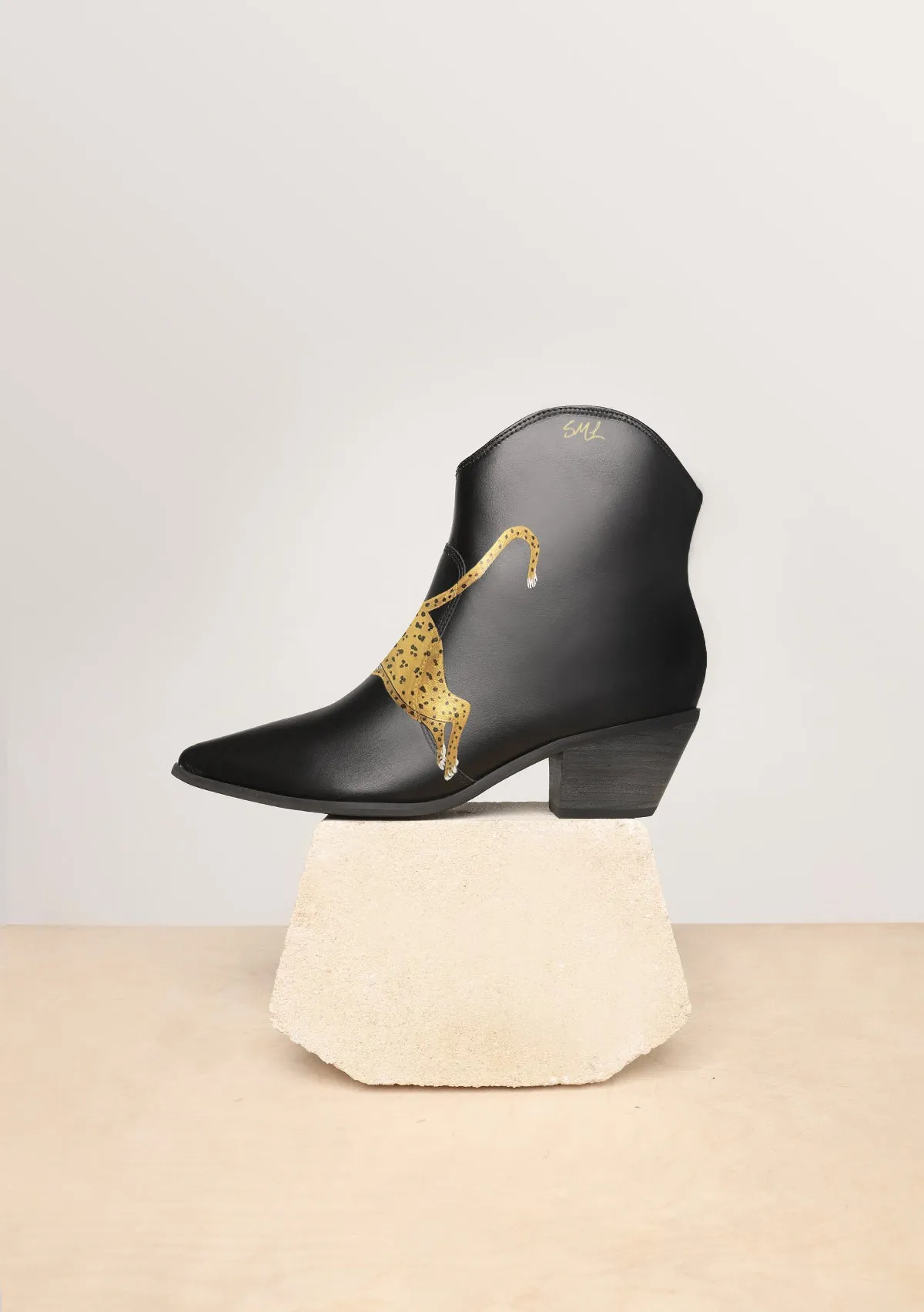 Leopard Black Cowboy Boot Hike Ready