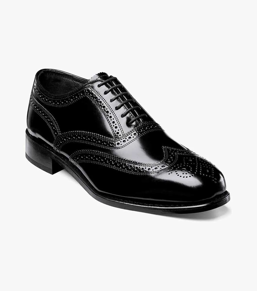 Lexington Wingtip Oxford-Black | Florsheim Elegant Edge