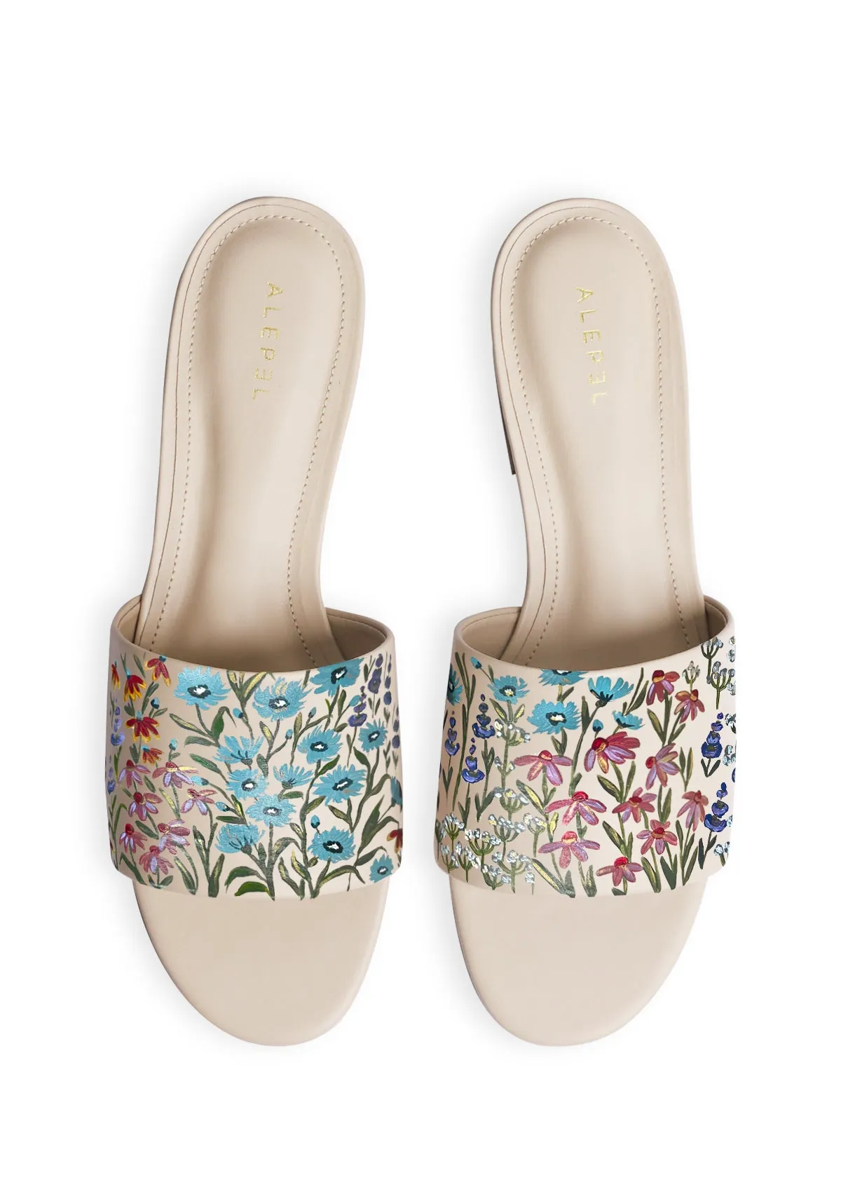Skin Soft Everywhere Fit Floral Print Beige Slide