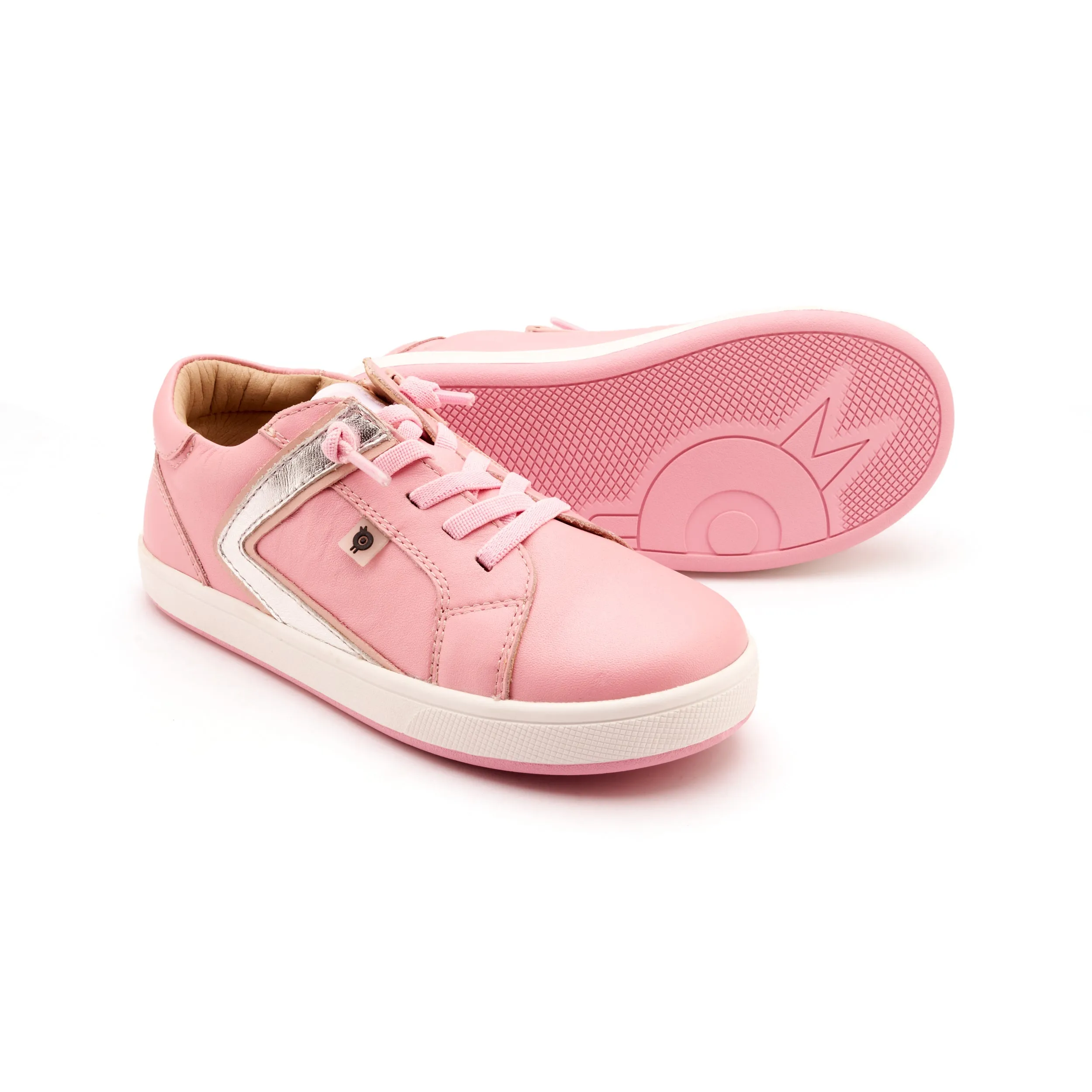 Limited Edition Old Soles Girl's Sash Runner Casual Shoes - Pearlised Pink / Silver / Powder Pink