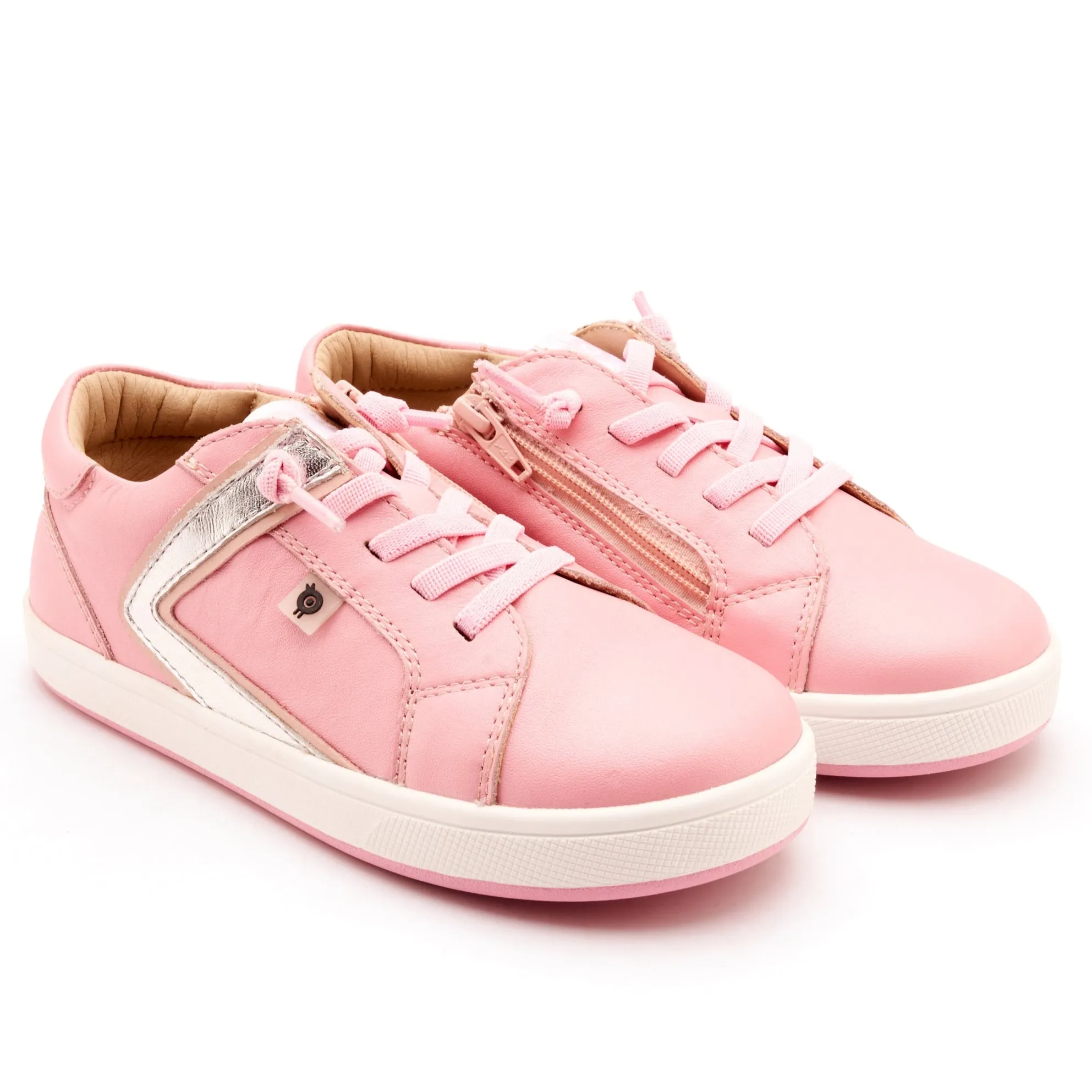 Limited Edition Old Soles Girl's Sash Runner Casual Shoes - Pearlised Pink / Silver / Powder Pink