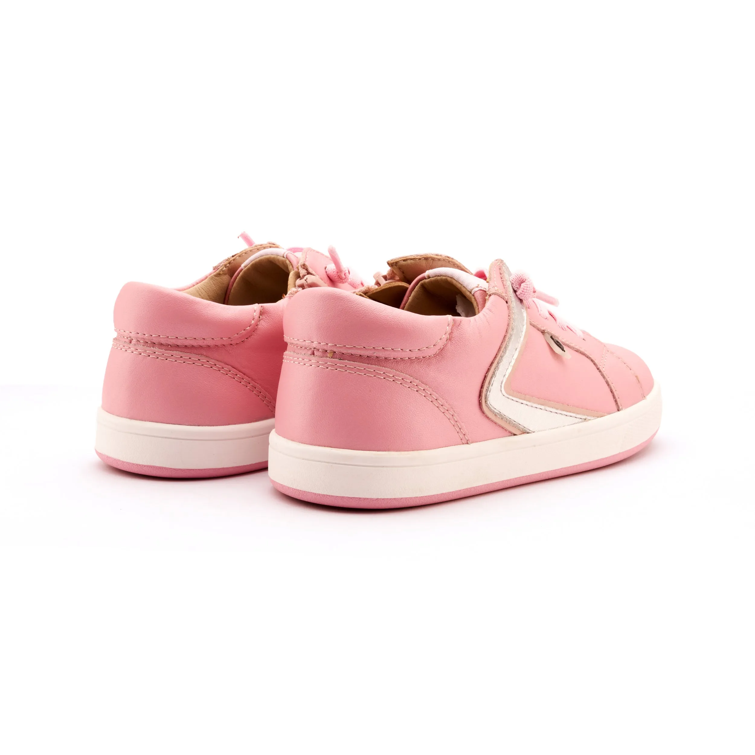 Limited Edition Old Soles Girl's Sash Runner Casual Shoes - Pearlised Pink / Silver / Powder Pink